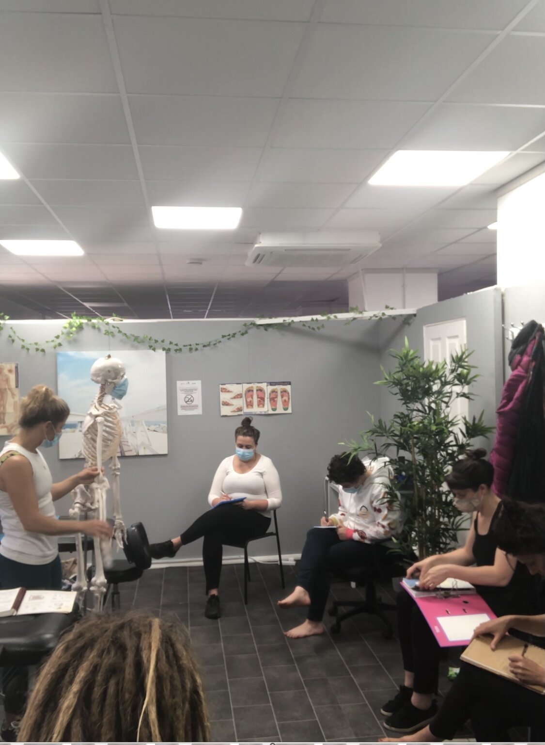 Teaching a group of L3 VTCT Massage students anatomy 