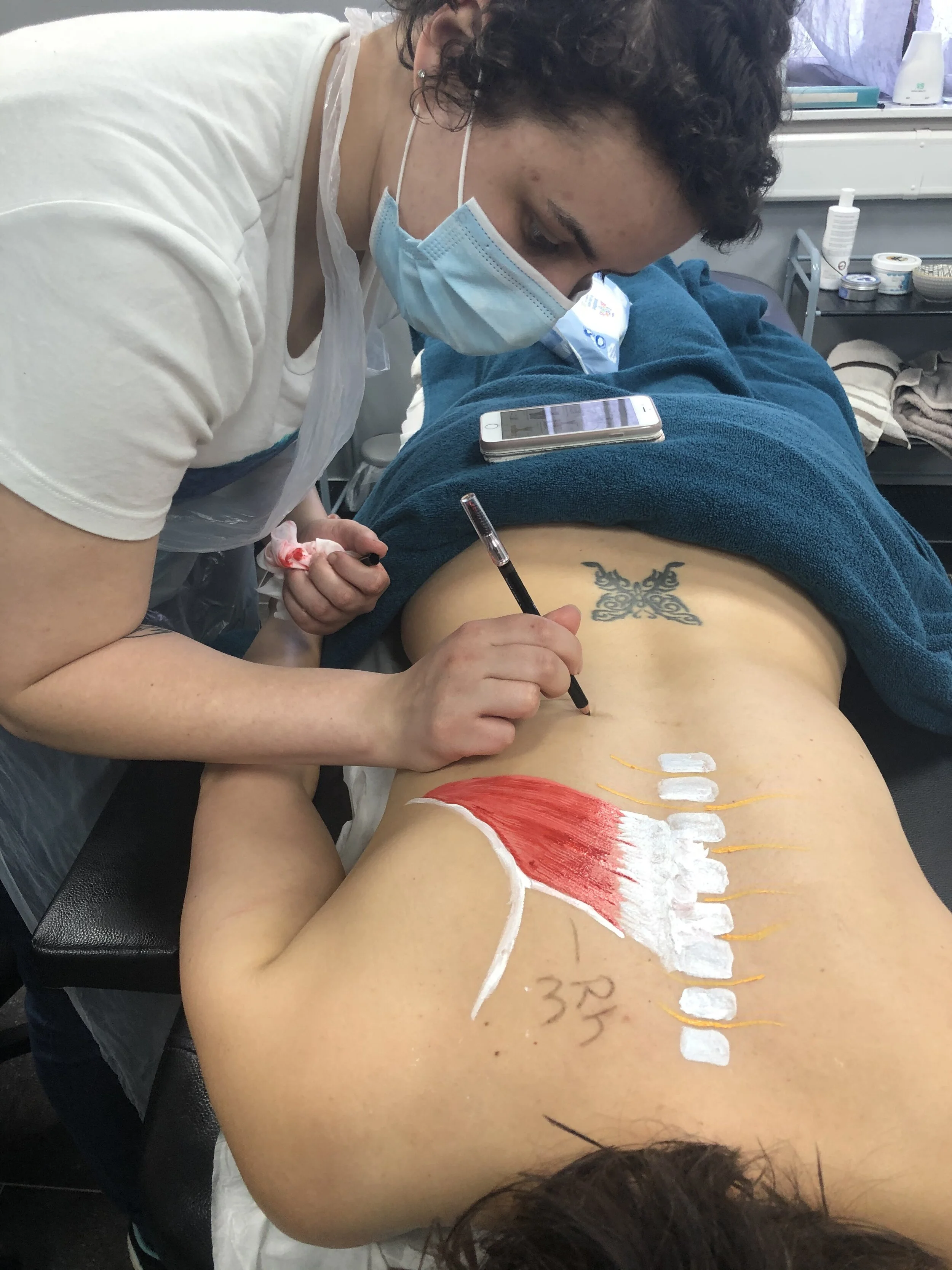 l3 VTCT massage therapy students, learning anatomy