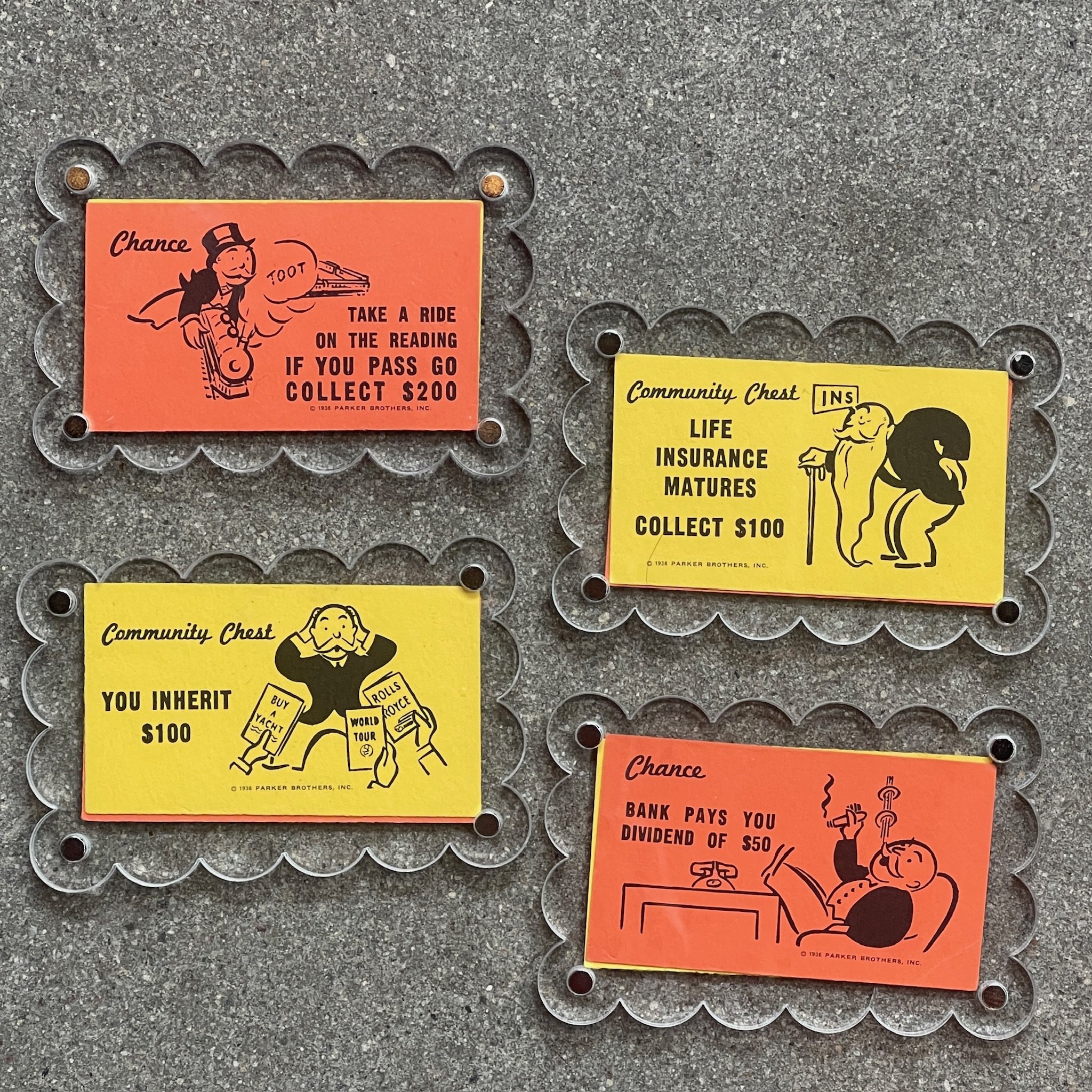Vintage Monopoly Chance Card Magnets