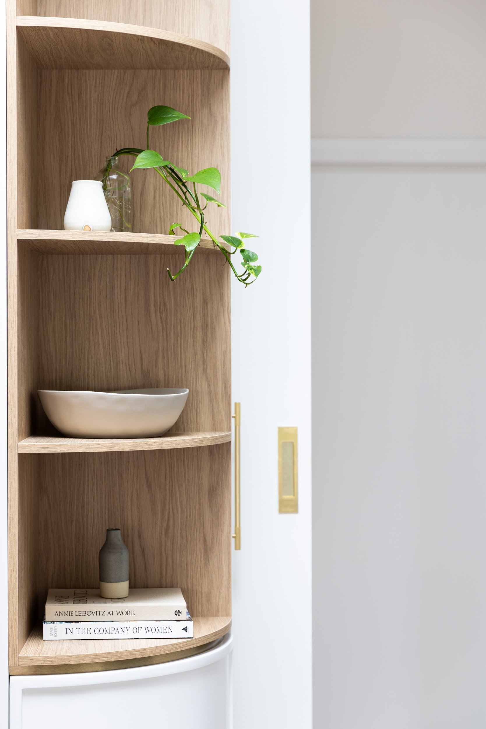 Above Building - Freshwater Renovation Project - Kitchen Curved Shelves