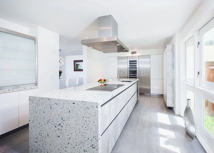 recycled glass kitchen benchtop