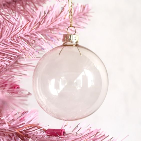 Pink Glass Bauble Ornaments