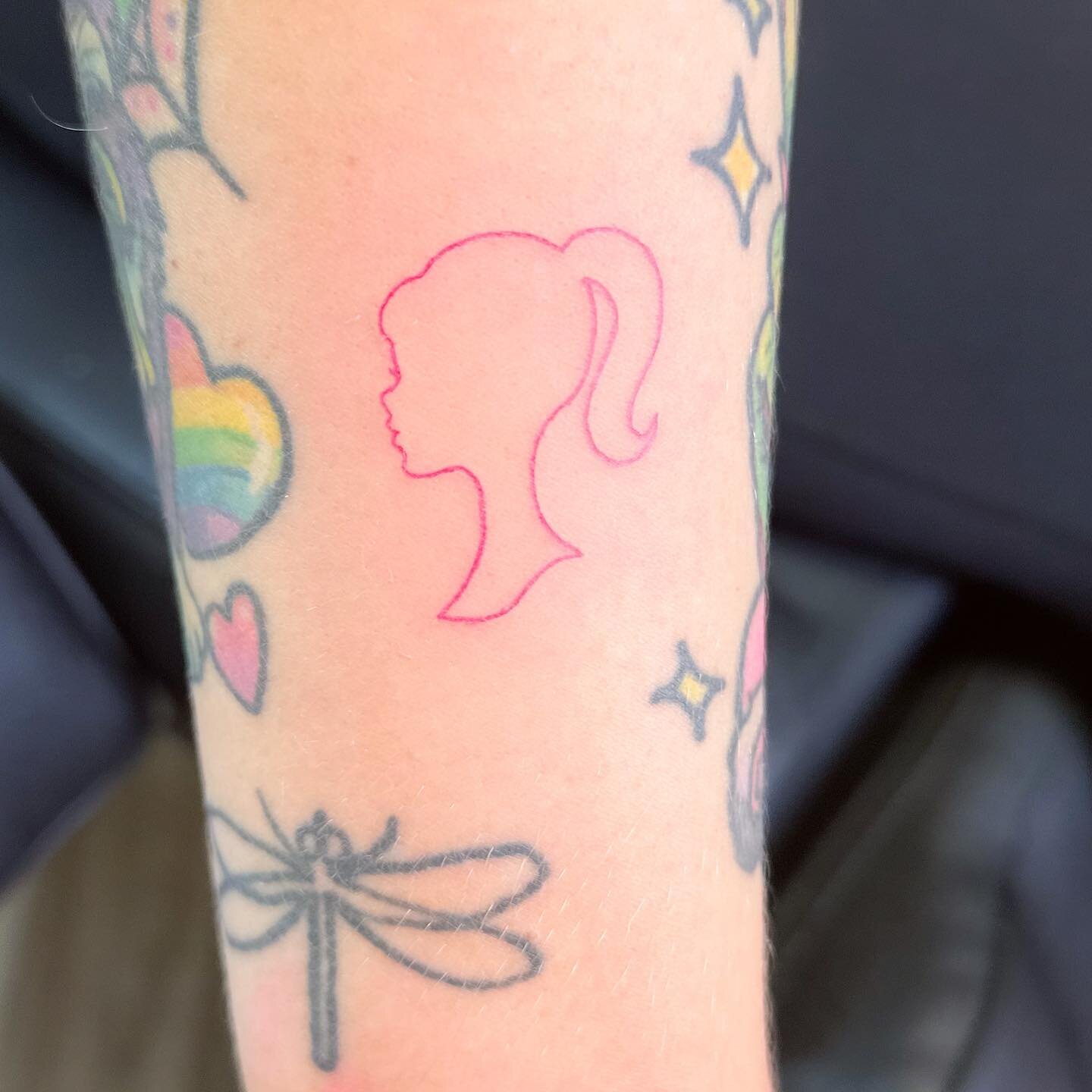 💕National Barbie Day💕 

Gotta celebrate my namesake today with all the pink by  sharing one of my very favorite tattoos I have been blessed to do! 
One day me and her are going to match🤪 because I MUST have this on me too, any ideas on where I sho