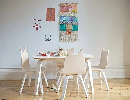Oeuf Rabbit Play Chairs and Table Set in Birch