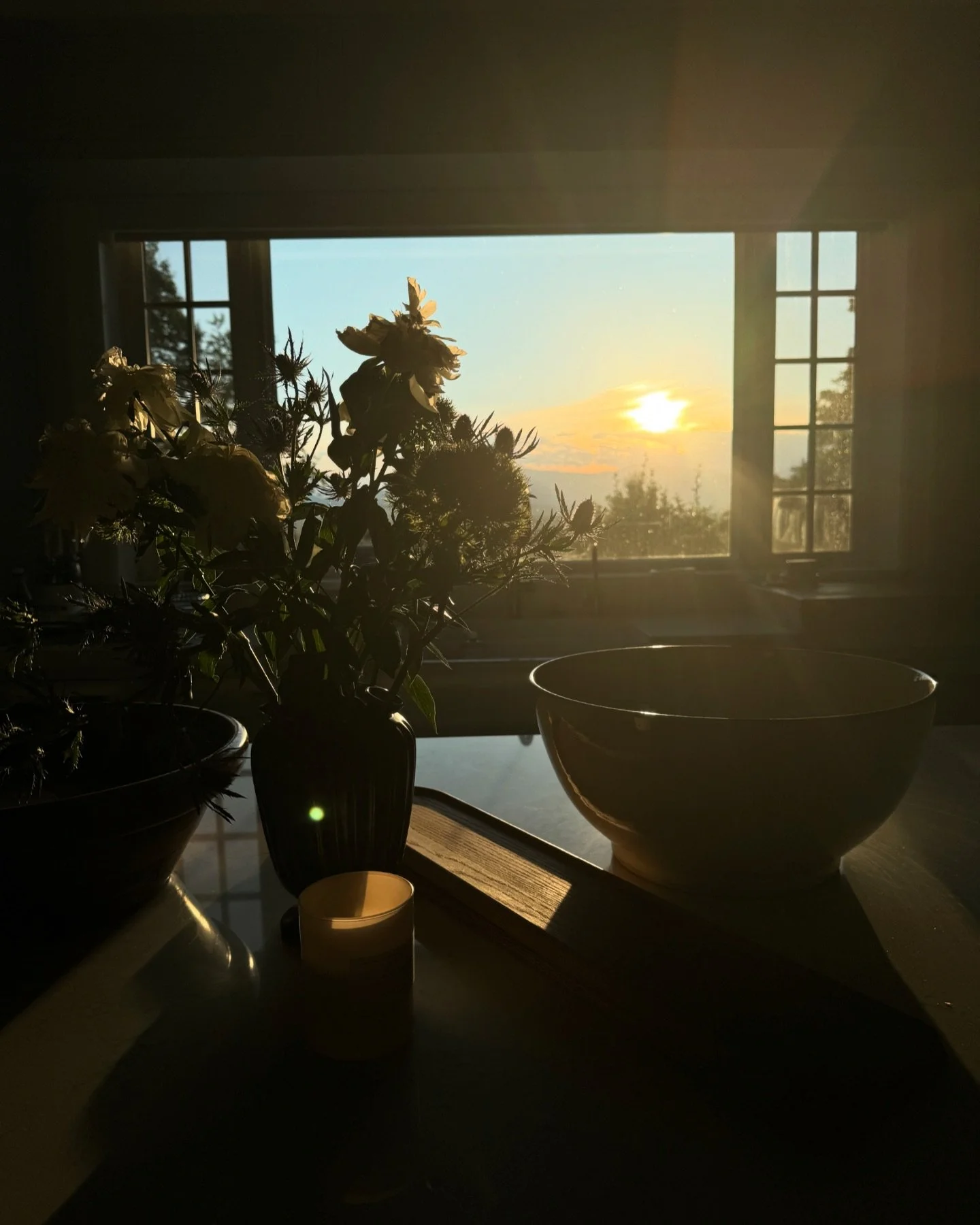 #countrycottage #sunsetcaptures #hudsonvalleyny #upstatenewyork #catskillsmountains #shadowsandlight #tabletopdecor #accessorieslover #saladbowl #floralinspiration