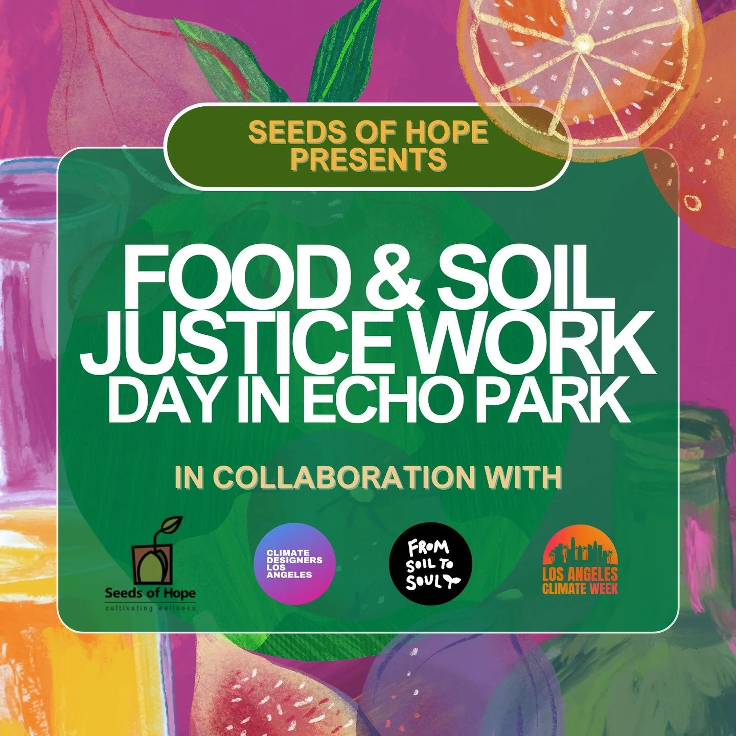 🌱 We’re participating in the @laclimateweek! 🍎🥦 
------
Repost from Climate Designers LA:
To kick off the Food Sustainability Track of LA Climate Week (April 6th - 13th), Seeds of Hope, Climate Designers, and From Soil to Soul have collabo
