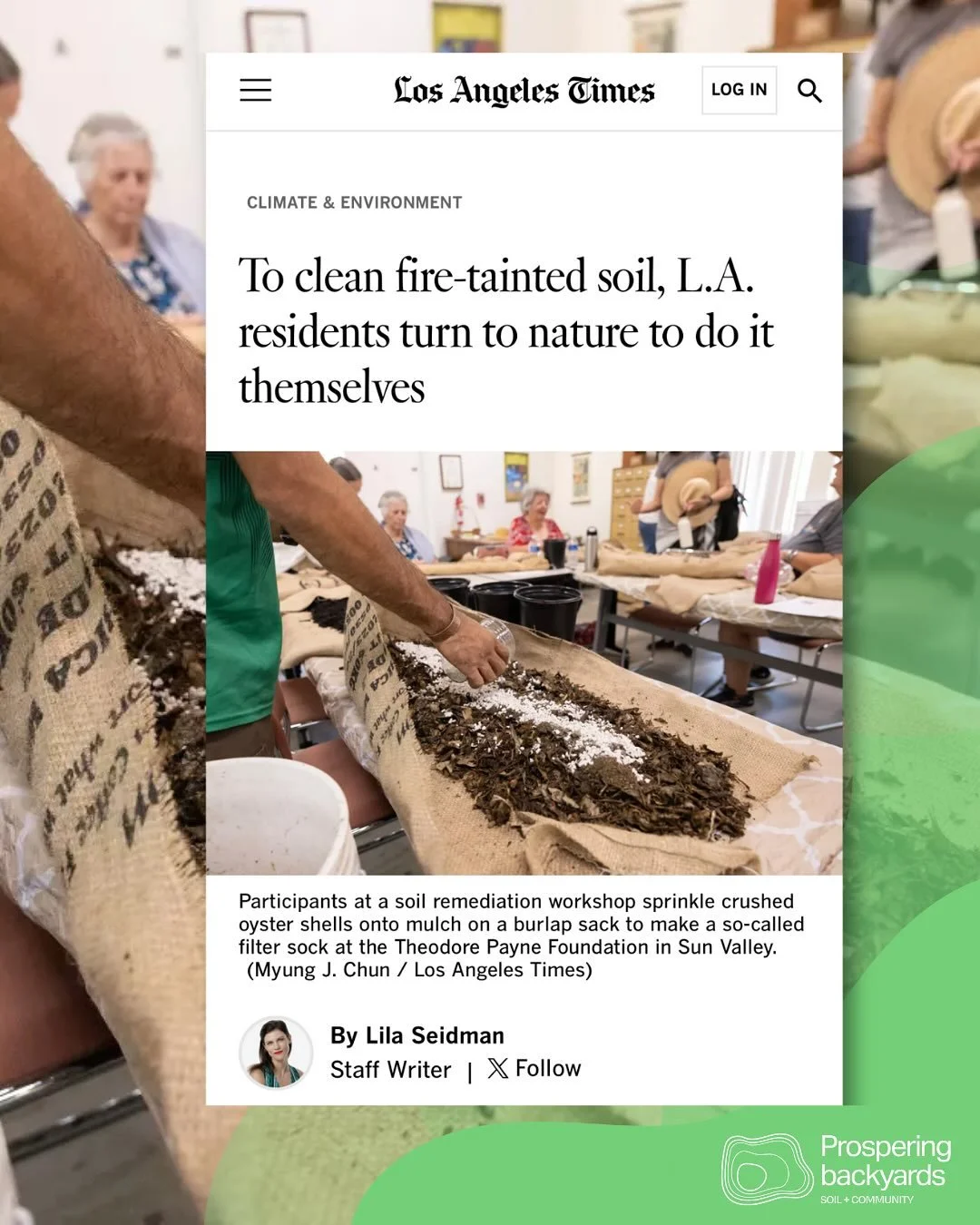 📰 We’re in the LA Times!
A powerful new article in the @latimes explores the growing concern over soil contamination after January’s devastating fires and the community-led efforts to address this issue. Among the many voices working tow