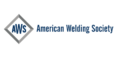 Logo of the American Welding Society, featuring a diamond shape with 'AWS' inside and the organization name next to it.