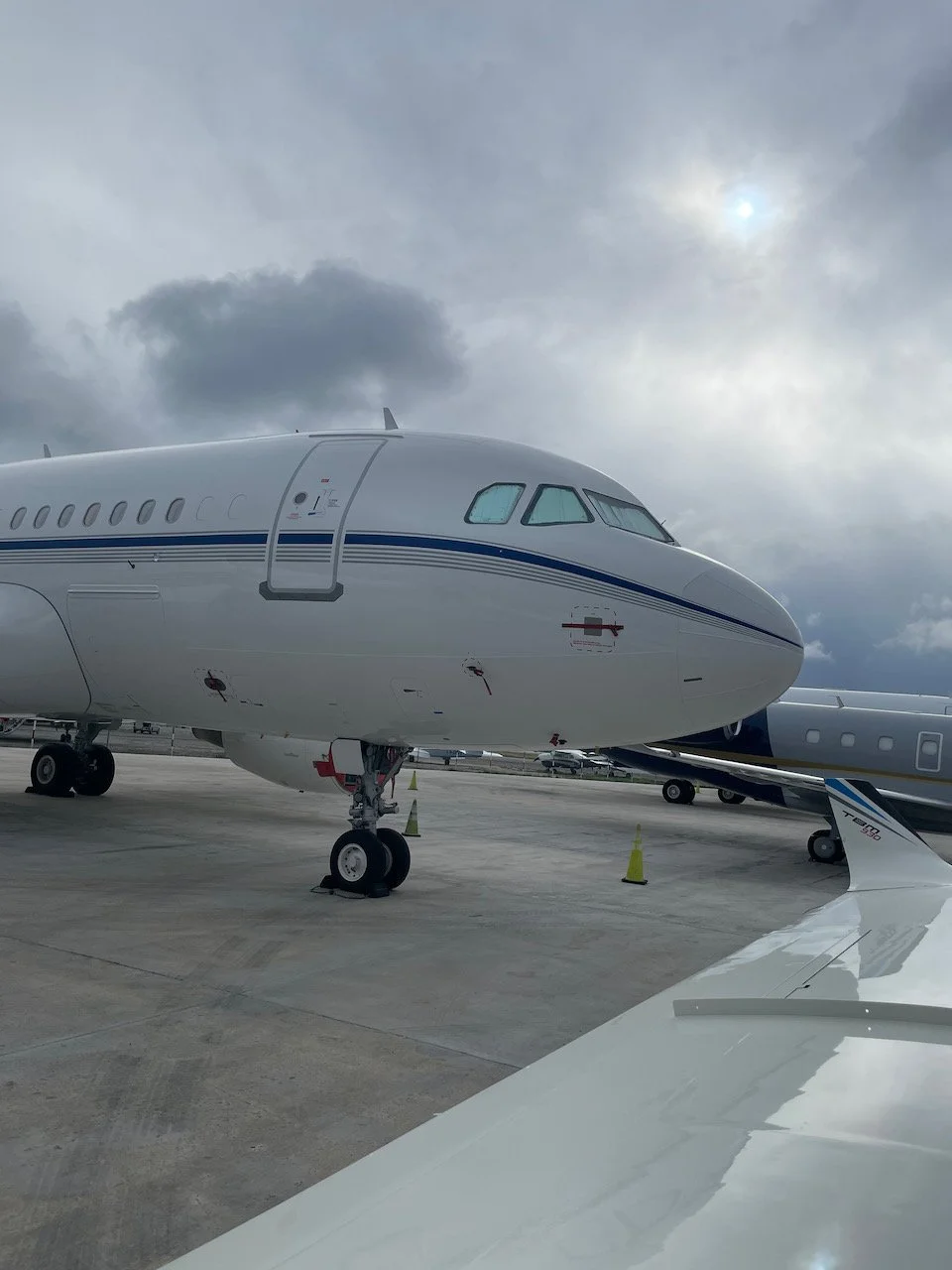 Got tucked under an Airbus ACJ in Nassau