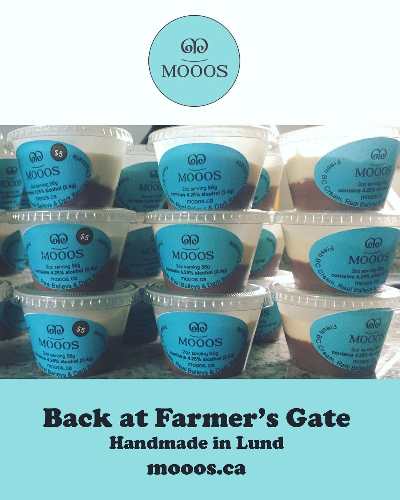 Good news Lundies, Mooos is back at Farmer&rsquo;s Gate. 

New temporary labels while we work on new planet friendly packaging. 

Enjoy 😃❤️😋 

It&rsquo;s a little bit naughty and totally delish! 

Whipped Cream Dessert made with Dark Belgian Chocol