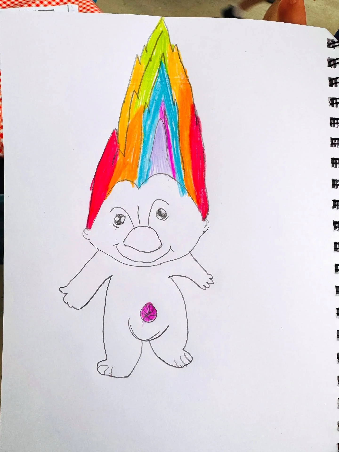 Lucky charms week at #kirstysartandcraftclub was a lovely mix of sweetness, curiosity and nostalgia although views were very mixed on the original lucky troll dolls 😆
We discussed lucky icons, we drew trolls and we made our own trolls to take home.
