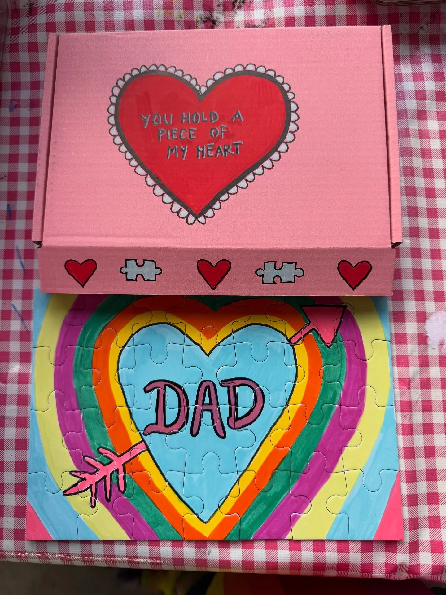 So much sweetness making jigsaw puzzles for our dads or loved ones with week in #kirstysartandcraftclub