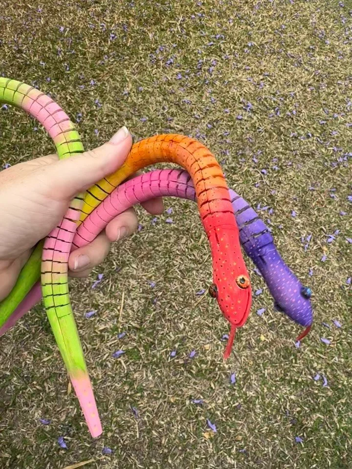 Last week in #kirstysartandcraftclub we created ombr&eacute; snakes and talked about colour transition techniques 🌈