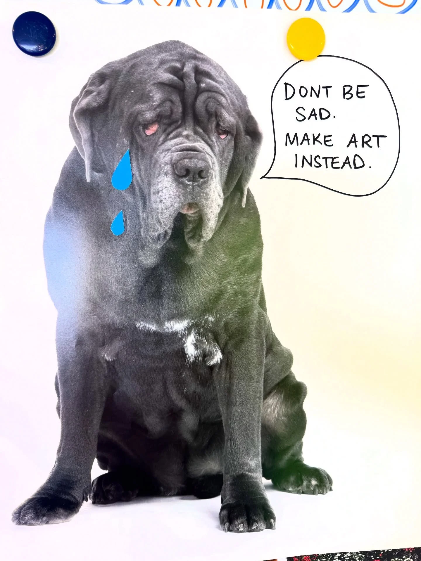 This doggo needed his own square. 
I quickly whipped this up during my final art club session this week and it sparked so many beautiful conversations. Many conversations about how doing art when you are feeling sad, can make you feel better. 
It was