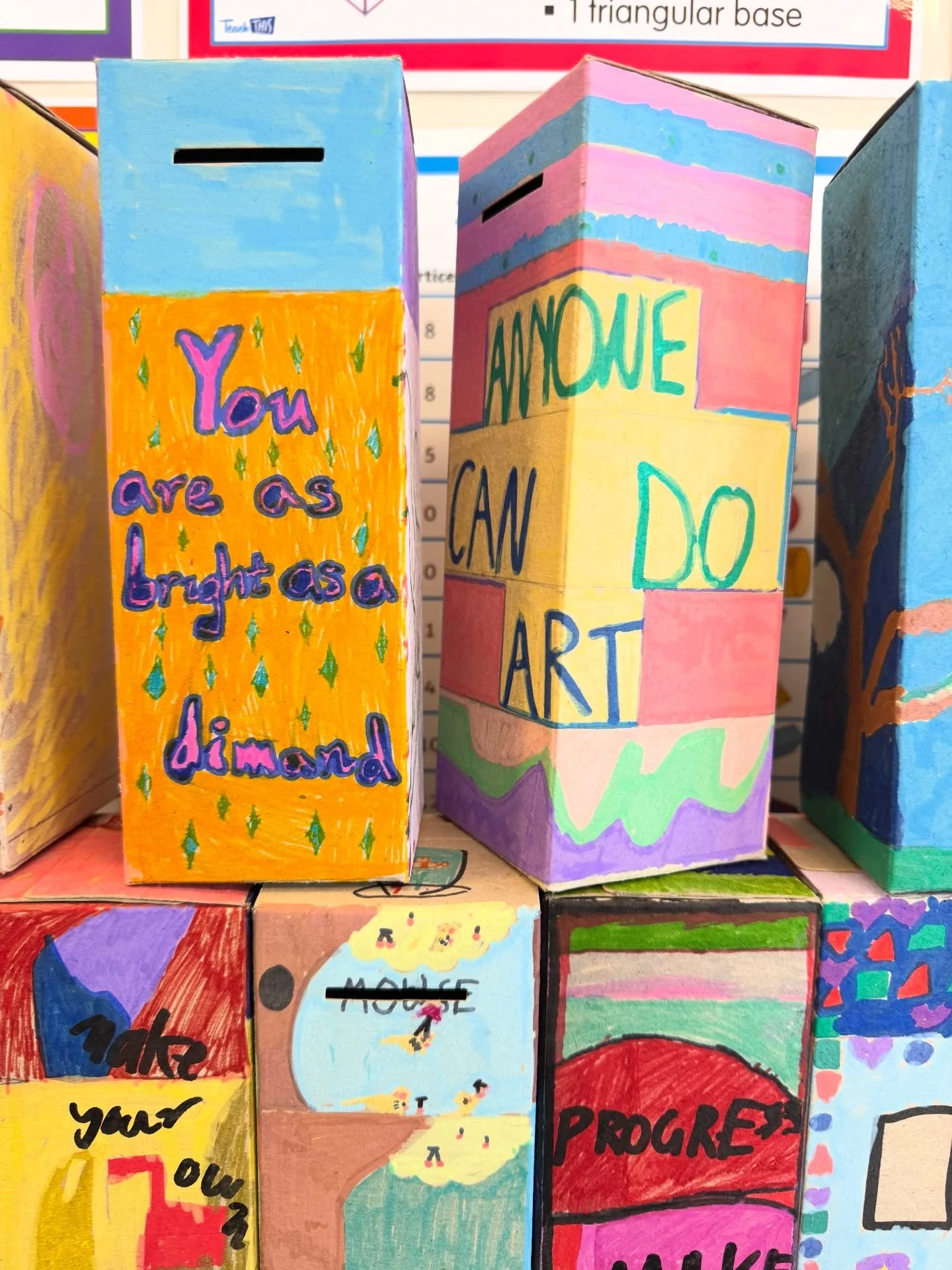Feeling grateful to have shared my #artforcebrisbane box-painting experience with my oldest son&rsquo;s Year 3 class a couple of weeks ago. Giving them space to explore community-minded designs led to the most thoughtful conversations and meaningful 