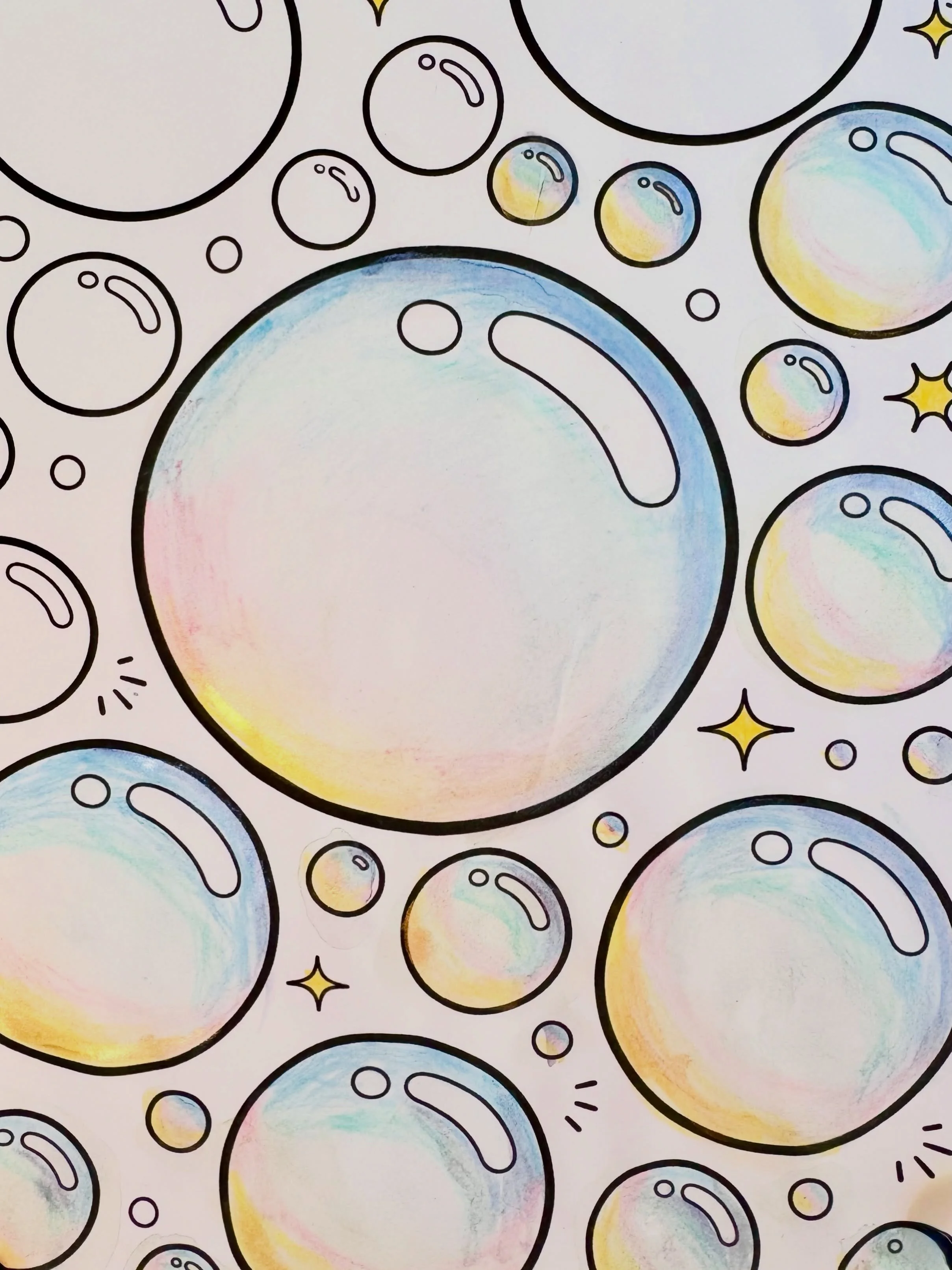 This week in Hello Art Club was BUBBLE WEEK 🫧🫧
We coloured bubbles, made wishes on bubbles and then made our own bubble wands using melty beads and bamboo sticks 🫧🫧🫧
We talked about inspiration and that you can find inspiration anywhere - even i