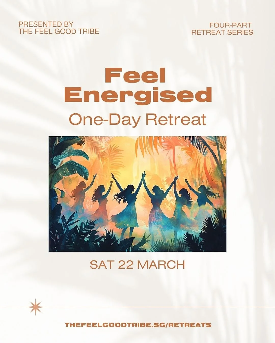 I&rsquo;m so excited to be joining @thefeelgoodtribe.sg at @thefeelgoodretreats_ on Saturday 22nd March! Come and join me and SAVE 20% off with code: TRIBE20! Scan the QR code on the last post. 

#thefeelgoodretreats #thefeelgoodtribe ##FeelEnergised
