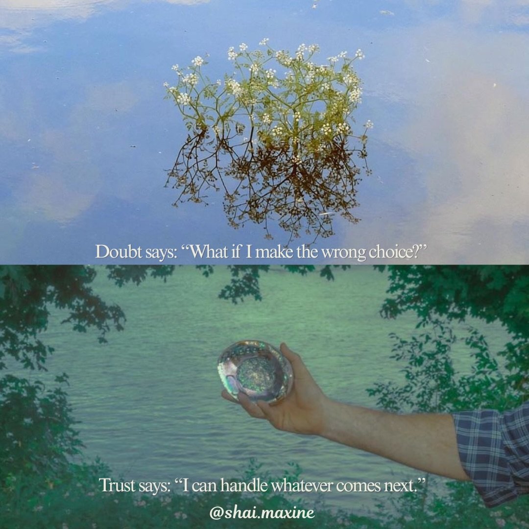 Comment &ldquo;MEDITATION&rdquo; and I&rsquo;ll send over a somatic practice that will guide you in building self trust 🌀

Doubt is often what grows in a nervous system shaped by trauma. 

When your body has learned that the world can be unpredictab