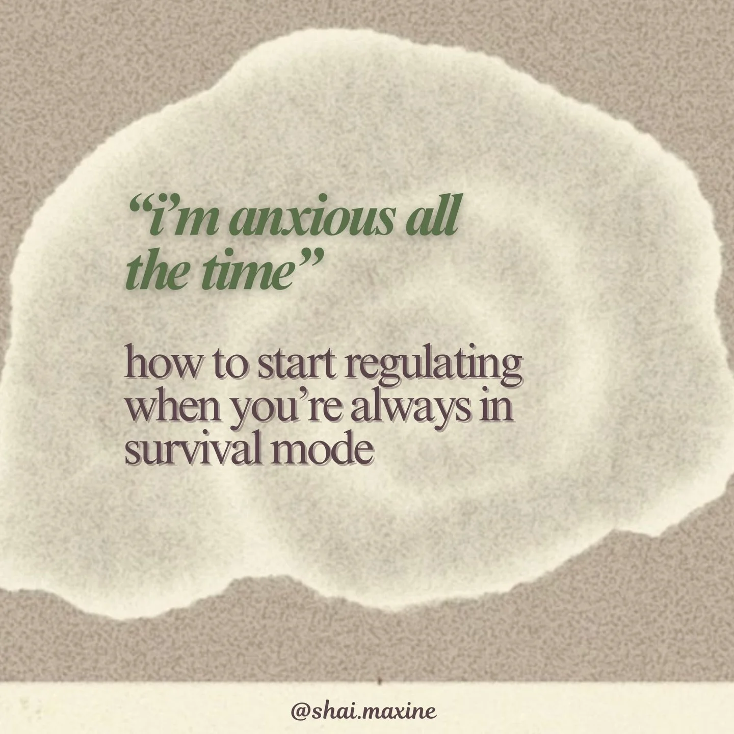 comment RESOURCE and ill send you my list of regulation resources to try 🌞

Also, feel free to save this for when you need a little extra support to come back to 🤍

&ldquo;But how do I feel calm if I&rsquo;m never calm?&rdquo;

This is a question I