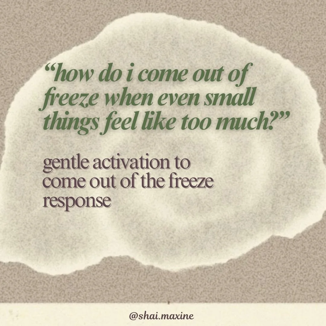 save this for when you feel stuck in freeze ⤵️

freeze shows up as quiet, heavy stuckness where every part of you wants to move, decide, respond, but you just can&rsquo;t. 

it can look like:
-staring at your phone instead of answering a simple text
