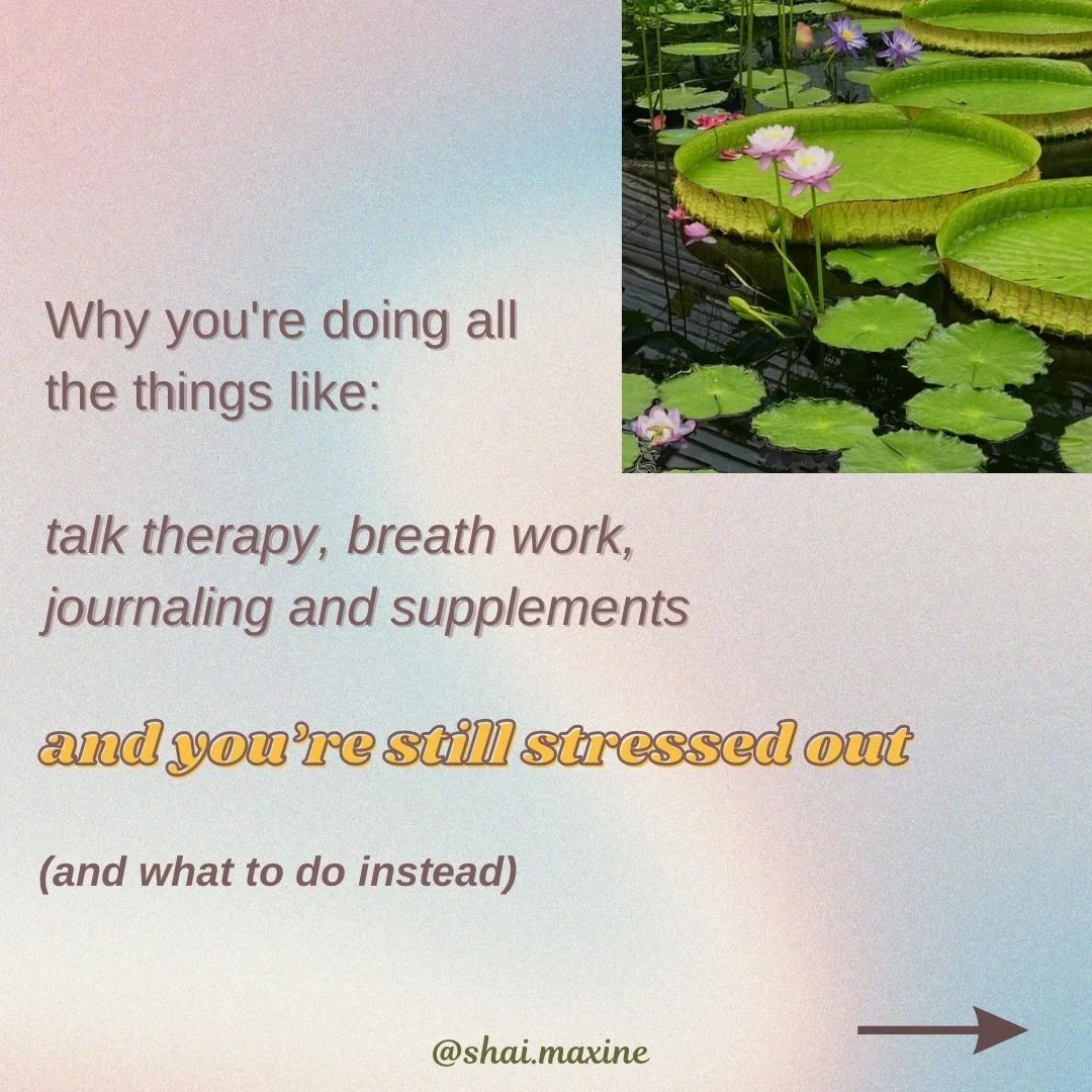&ldquo;Why don&rsquo;t I feel better after doing all the right things?&rdquo;

I hear this in my practice all the time.

These tools and techniques can be wonderful! But if you&rsquo;re going right back into your old anxieties and fear patterns, ther