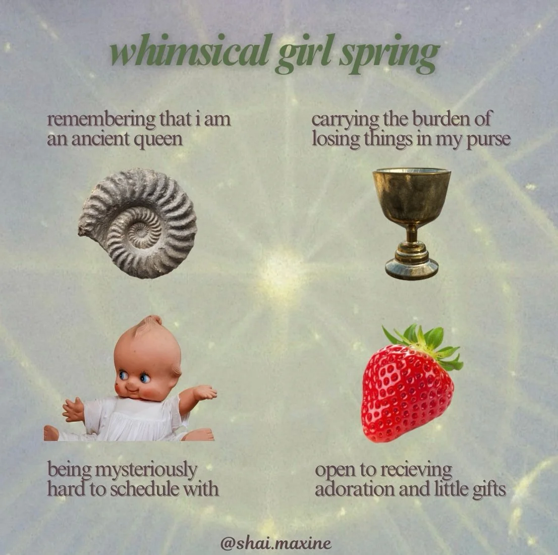Which of these are you embodying?? 😌

Follow your whimsy! It&rsquo;s one of the most healing things you can do for yourself!

Why you may ask?

Because your nervous system isn&rsquo;t just looking for safety&hellip; it&rsquo;s also looking for alive