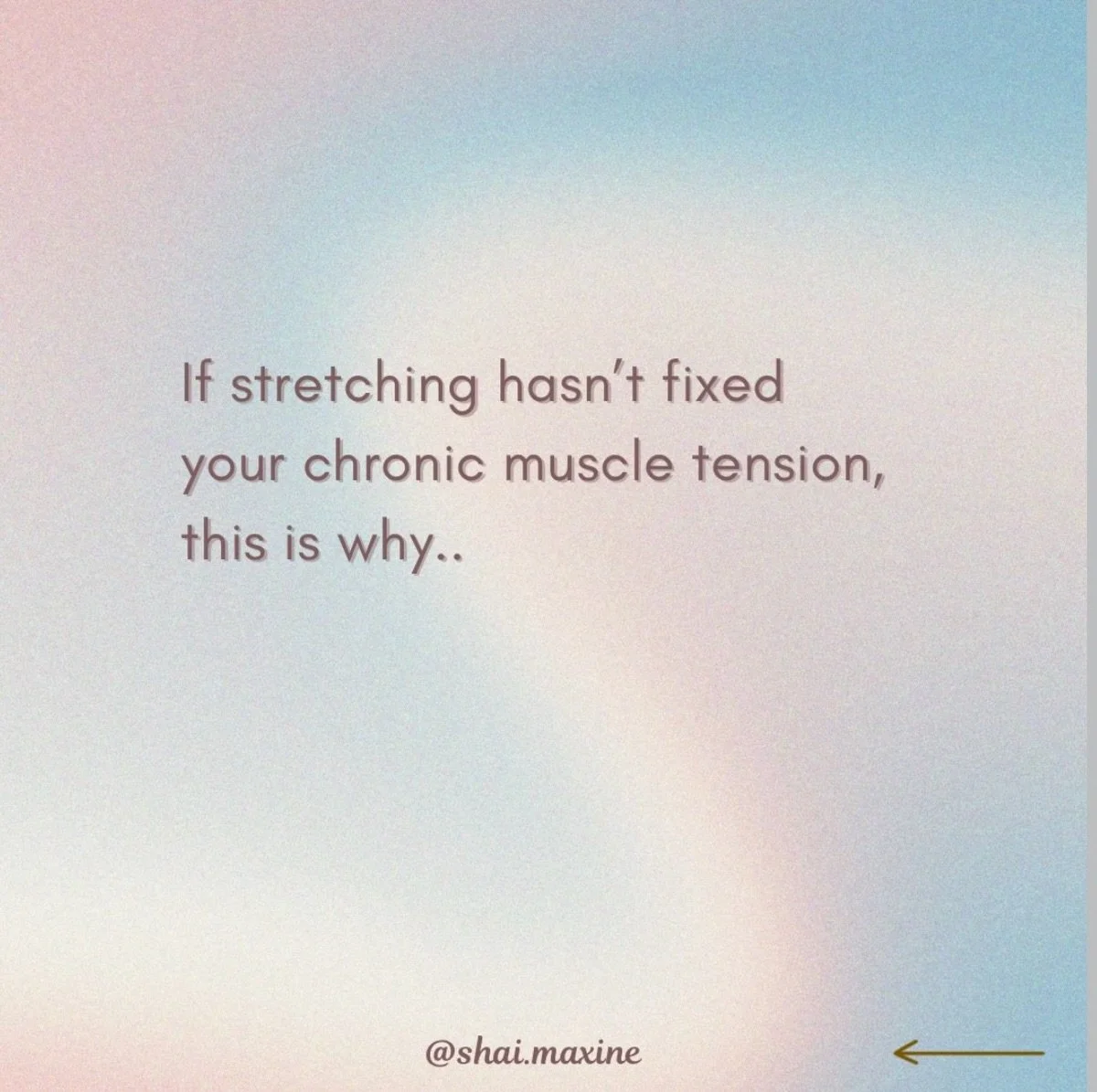 Ever notice how you can get a massage, feel amazing&hellip; and then a few hours later your muscles are tight again?

That&rsquo;s because the tension usually isn&rsquo;t coming from the muscles themselves, it&rsquo;s coming from a heightened nervous