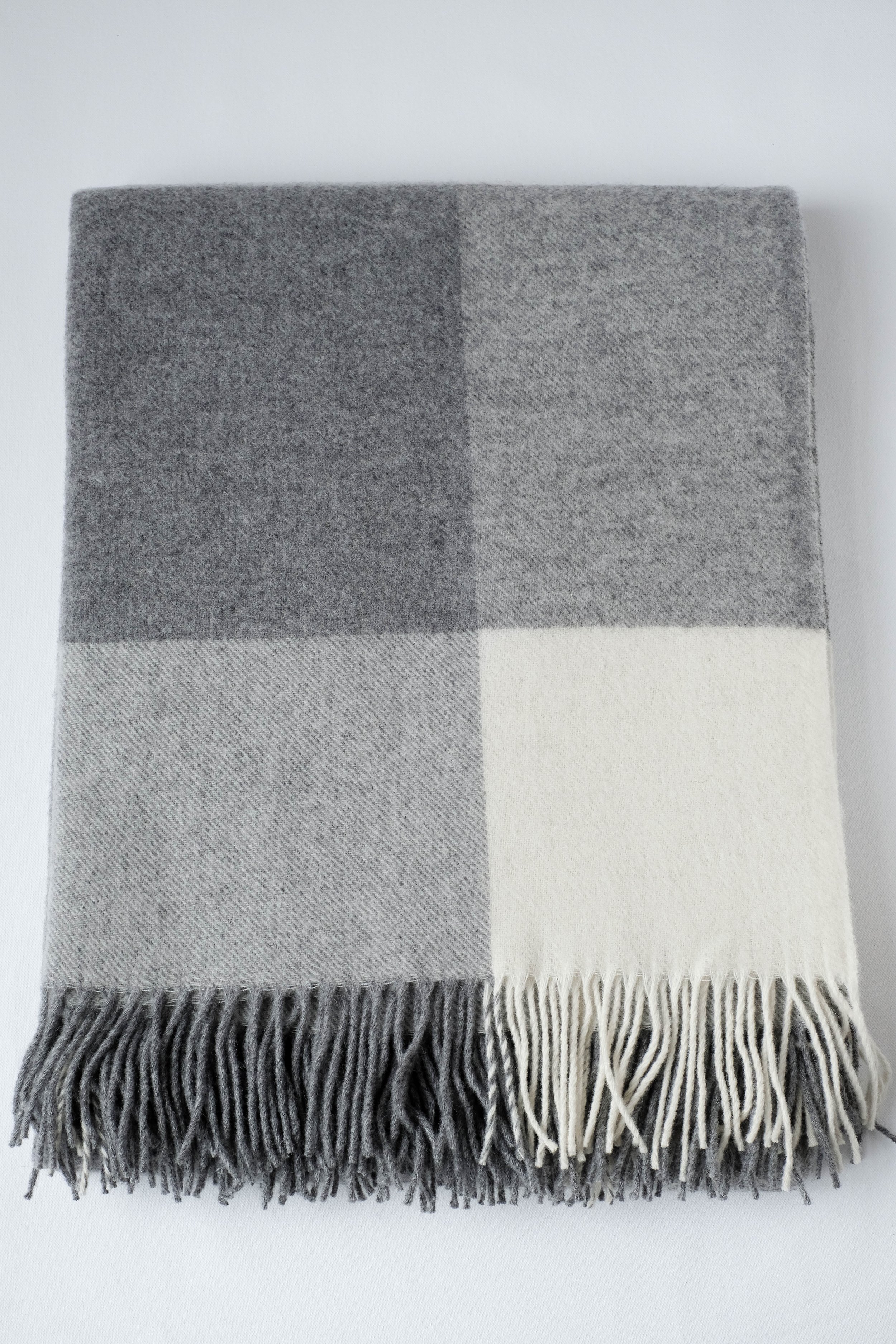 Grey Check Throw — circa