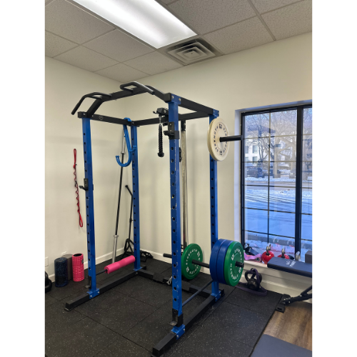squat rack in physical therapy and chiropractic clinic