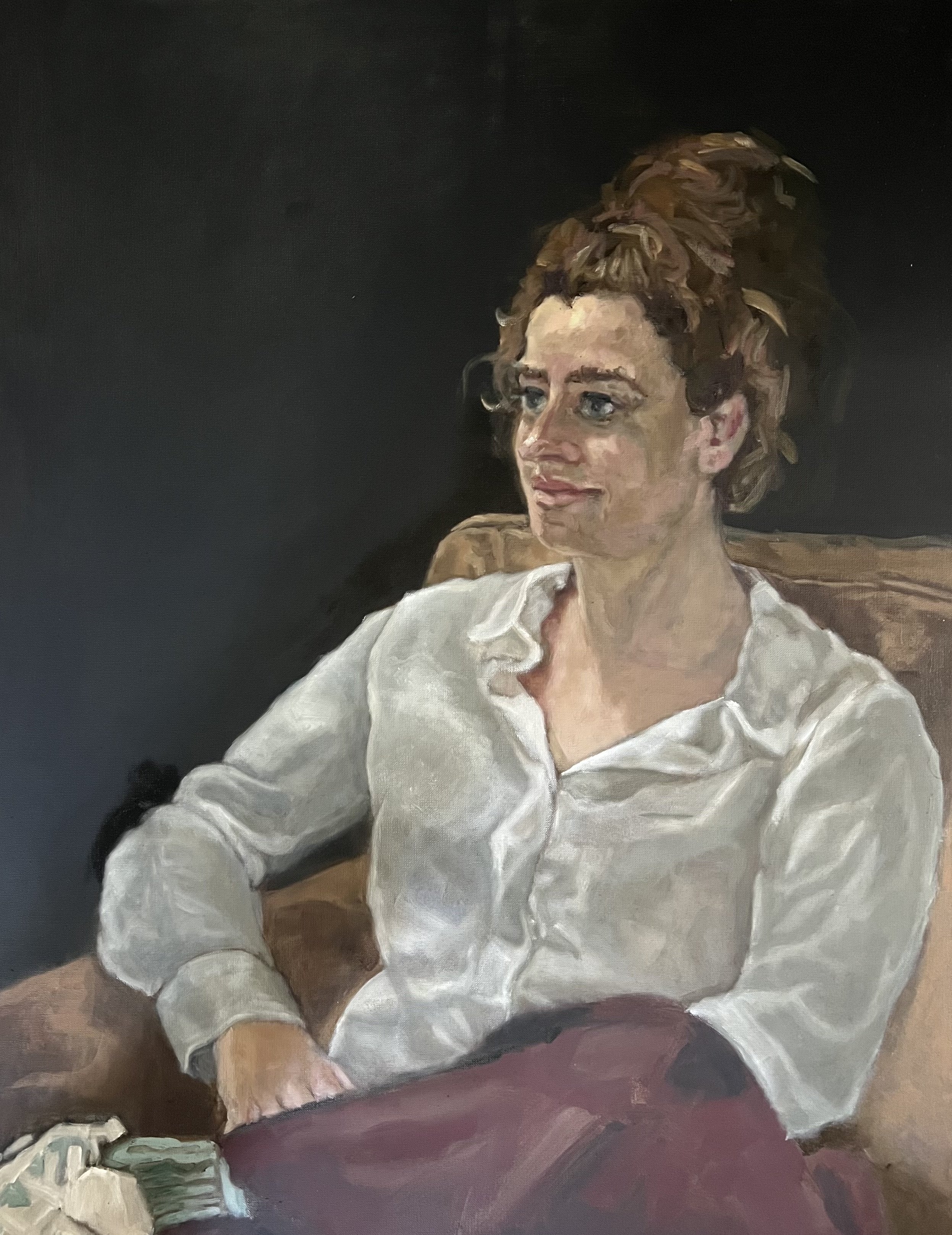 Wachtend  (2025) I olieverf op papier 50x65