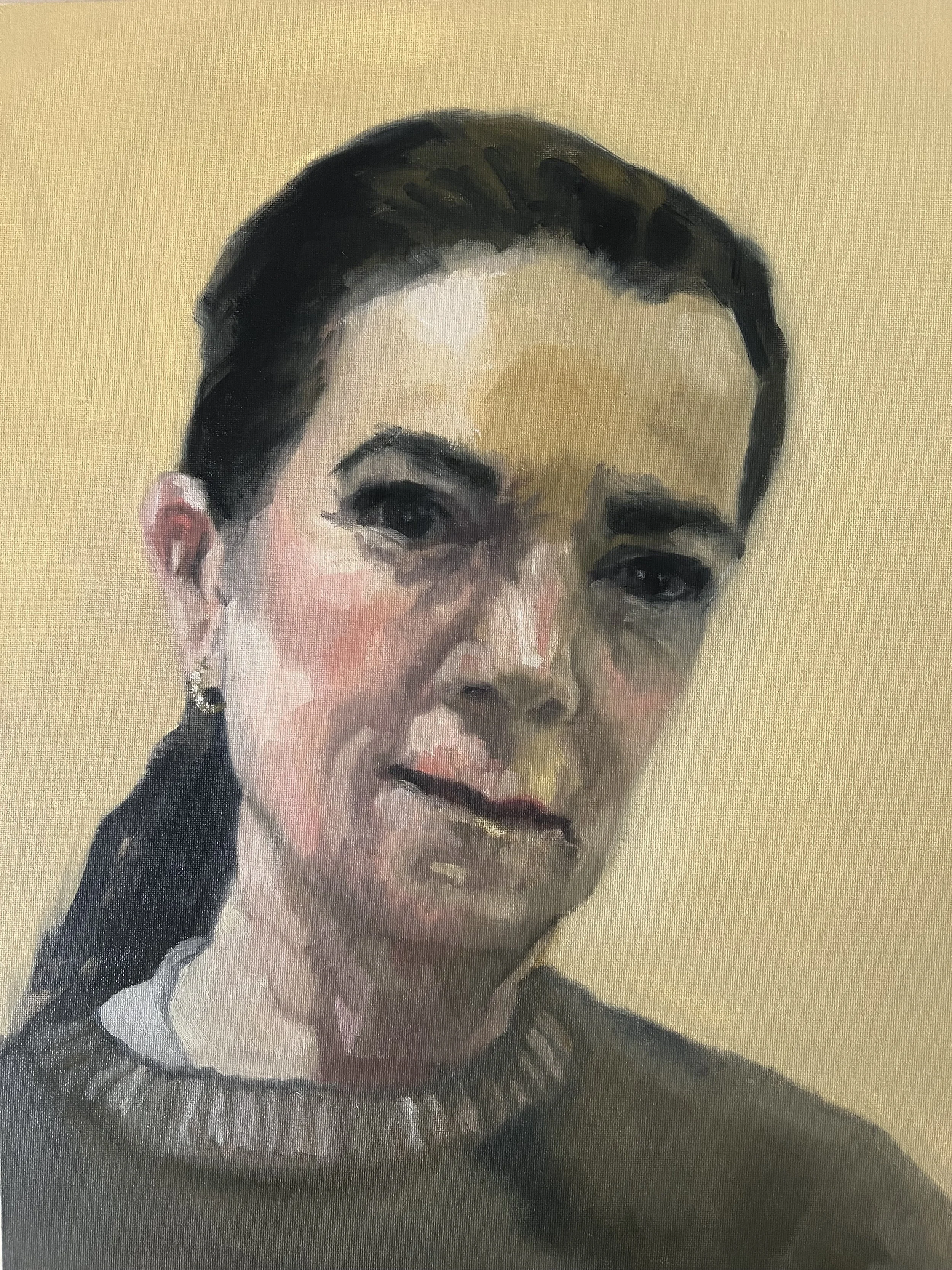 Zelfportret 'Zwijgende blik' (2026) I olieverf op canvas - 40x50
