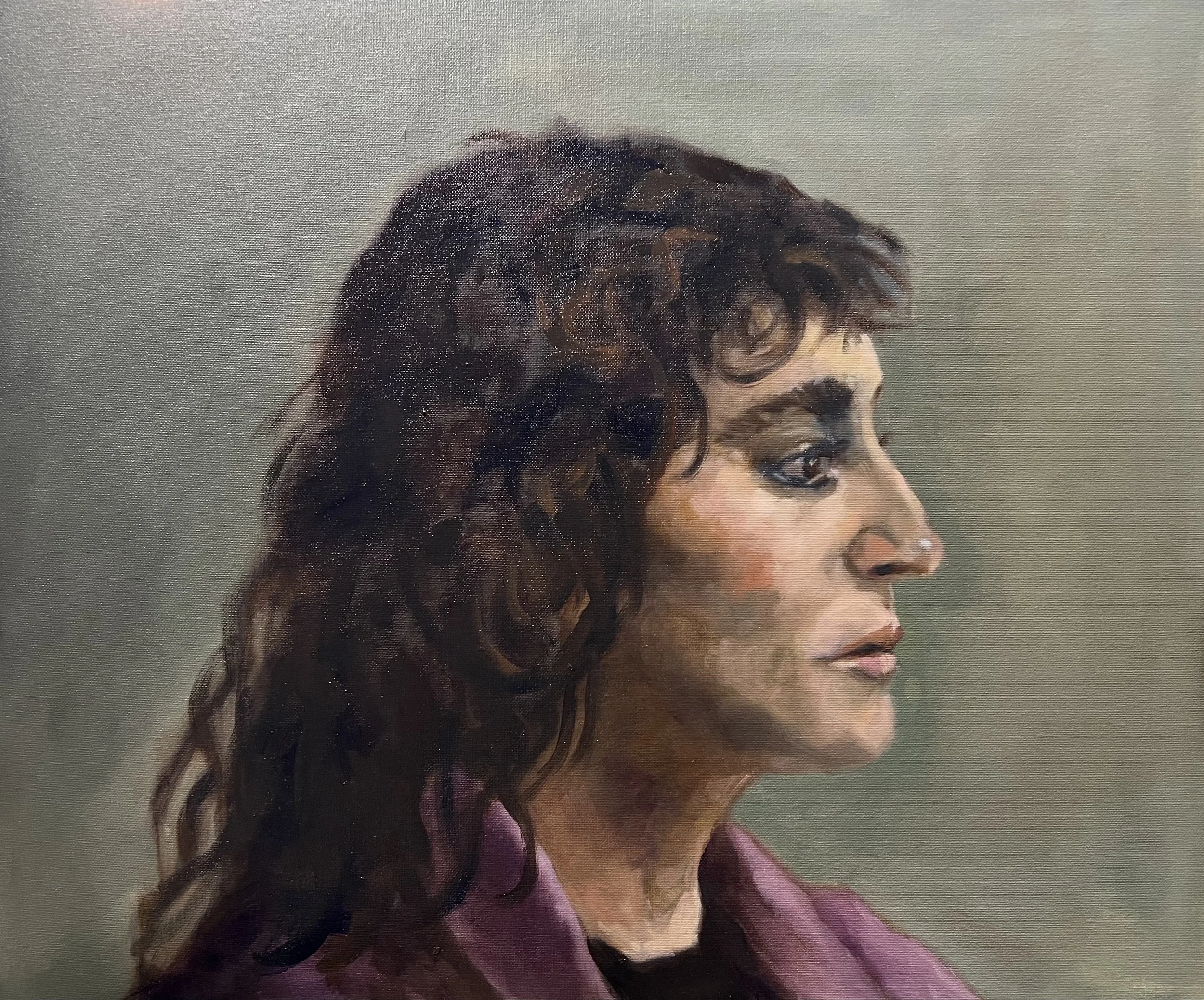 Luisterend  (2026) I olieverf op canvas 50x60