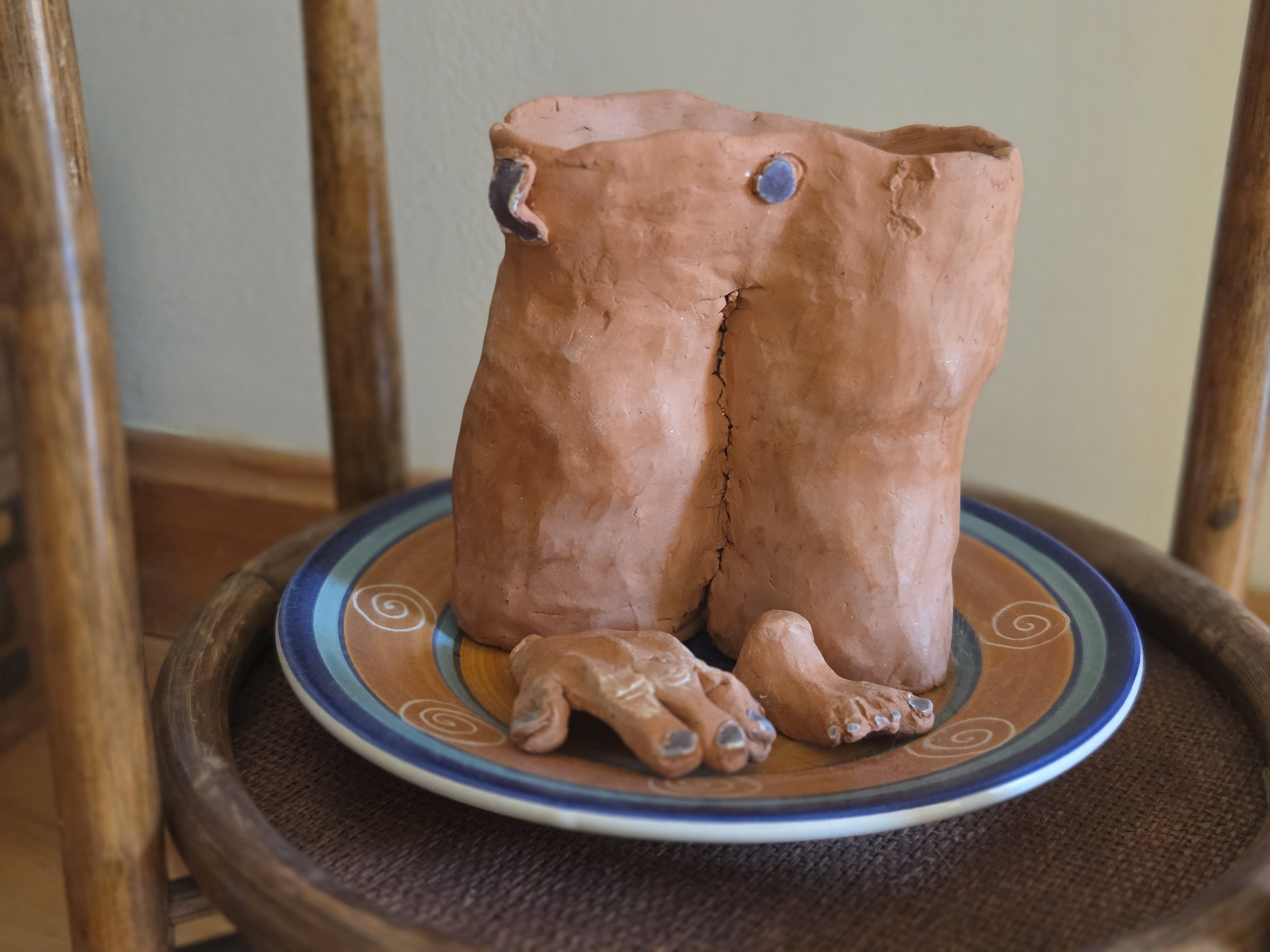 Jill sculpted and glazed these 3 clay pieces when she was a student at the University of Vermont.