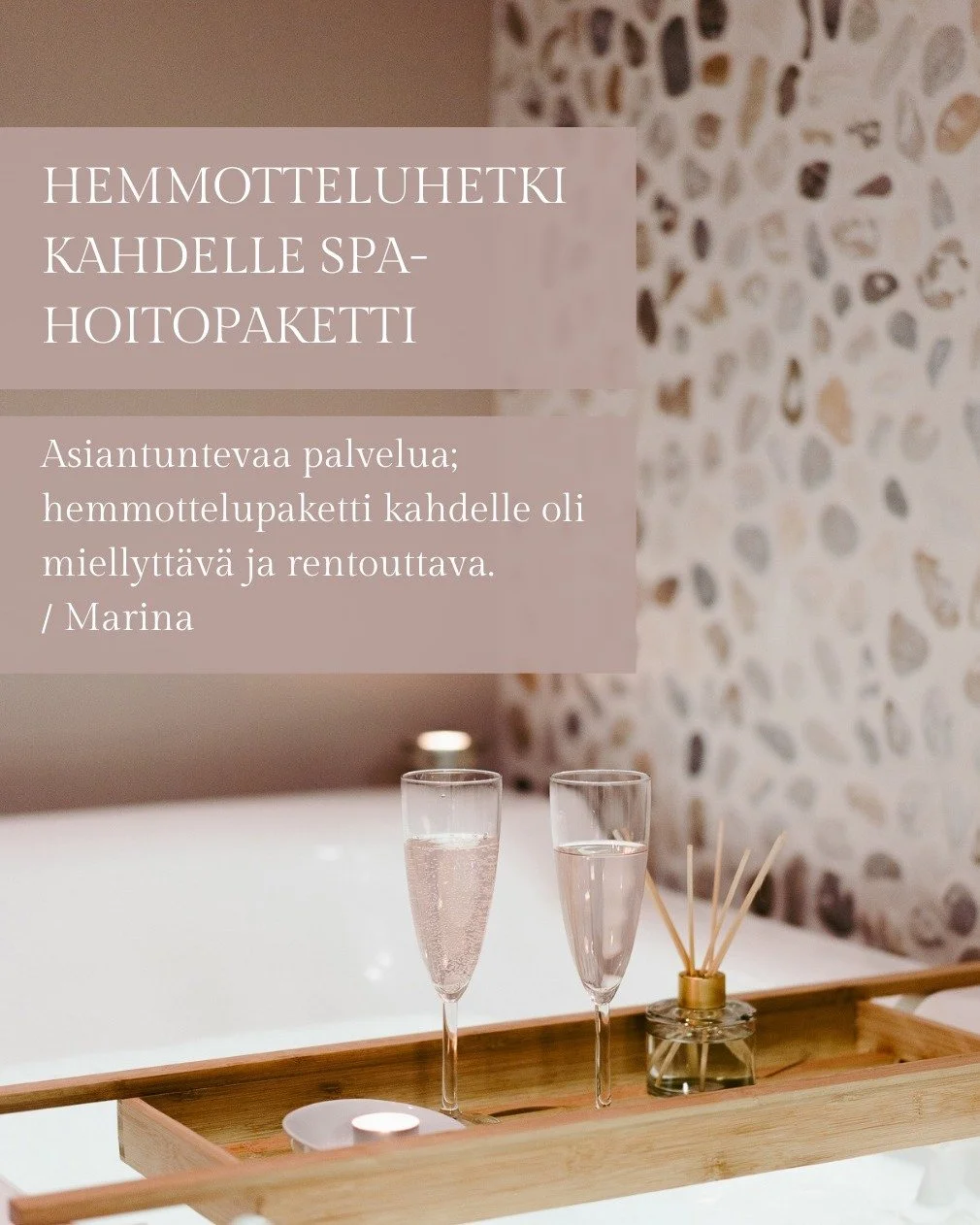 Antamalla l&auml;heisellesi lahjakortin, annat lahjaksi hetken rentoutumista ja hyvinvointia 💆&zwj;♀️

Lahjakortin voi kohdentaa suoraan tiettyyn palveluun tai palvelukokonaisuuteen, kuten kuvissa n&auml;kyviin suosikkihoitoihin!
 
Halutessasi voit 