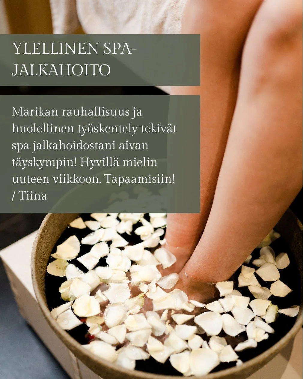 Antamalla l&auml;heisellesi lahjakortin, annat lahjaksi hetken rentoutumista ja hyvinvointia 💆&zwj;♀️

Lahjakortin voi kohdentaa suoraan tiettyyn palveluun tai palvelukokonaisuuteen, kuten kuvissa n&auml;kyviin suosikkihoitoihin!
 
Halutessasi voit 