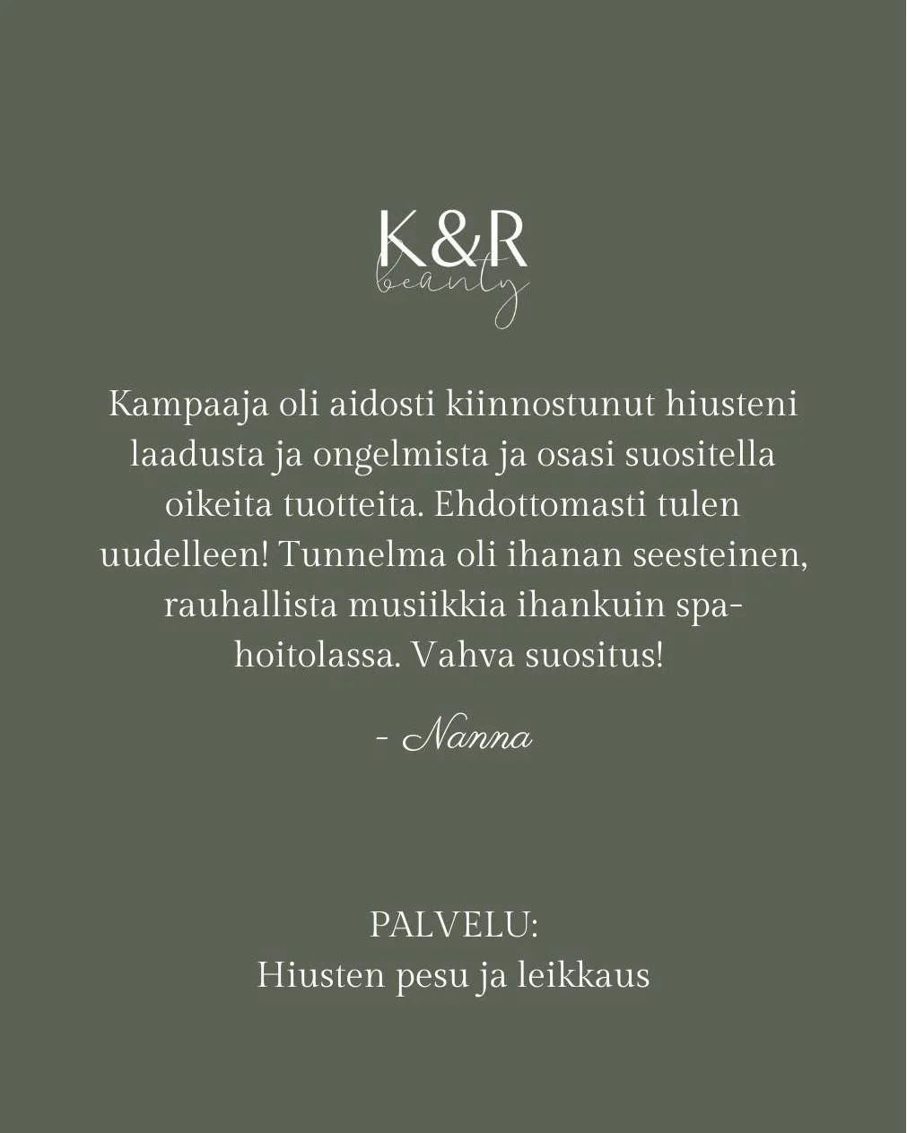 Kiitos j&auml;lleen ihanista palautteista ❤️ Kuvissa muutamia viimeaikaisia palautteita.

Kaipaatko sin&auml; kevytt&auml; askelta, rentouttavaa hetke&auml; tai ammattitaitoista palvelua? Varaa oma aikasi!

.
.
.
#kauniitjaruskeat #kaunistukaikessara