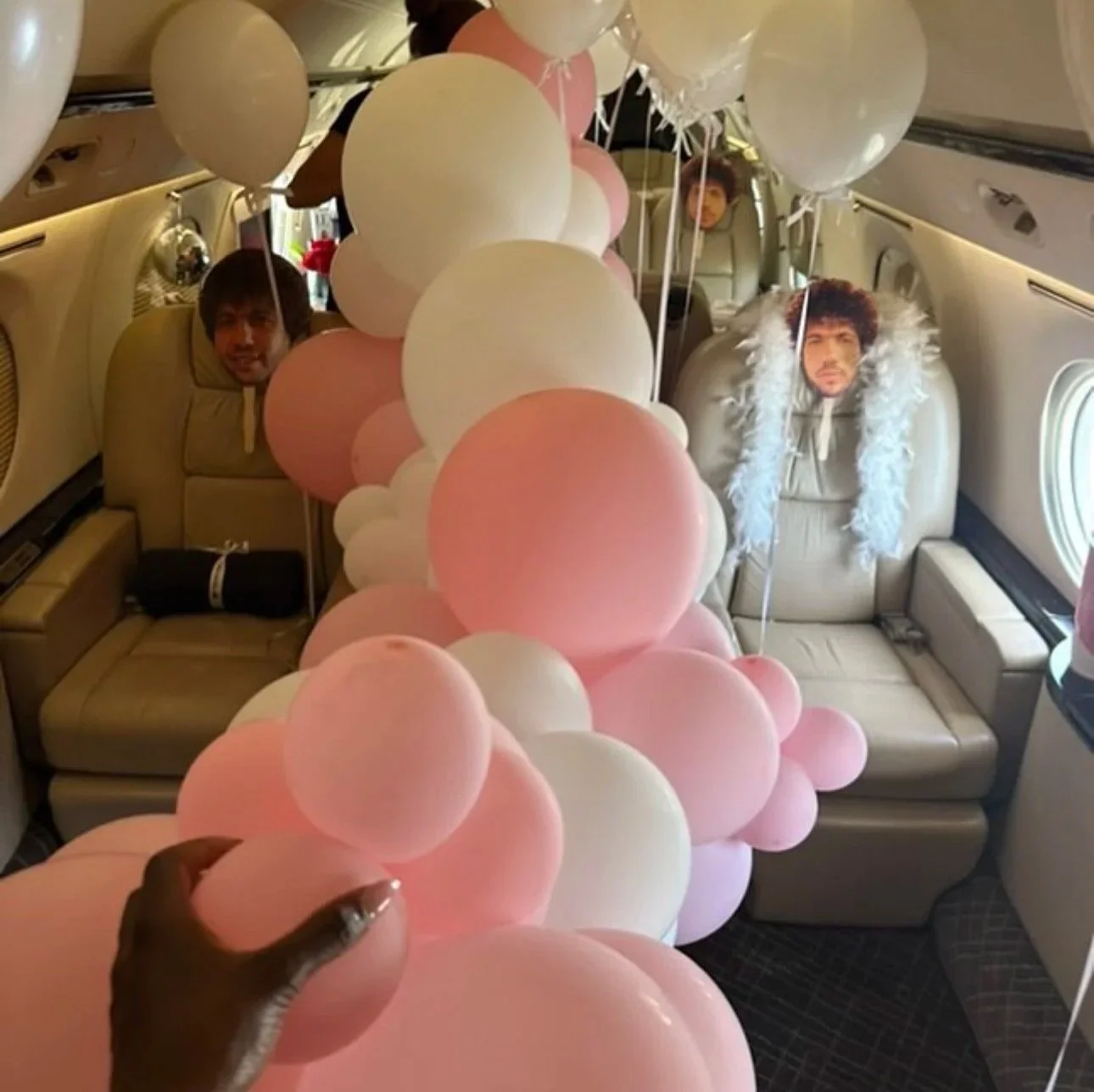 Private Jet Bachelorette Experience
Custom balloon installations and curated décor, styled seamlessly inside and outside the private jet. 