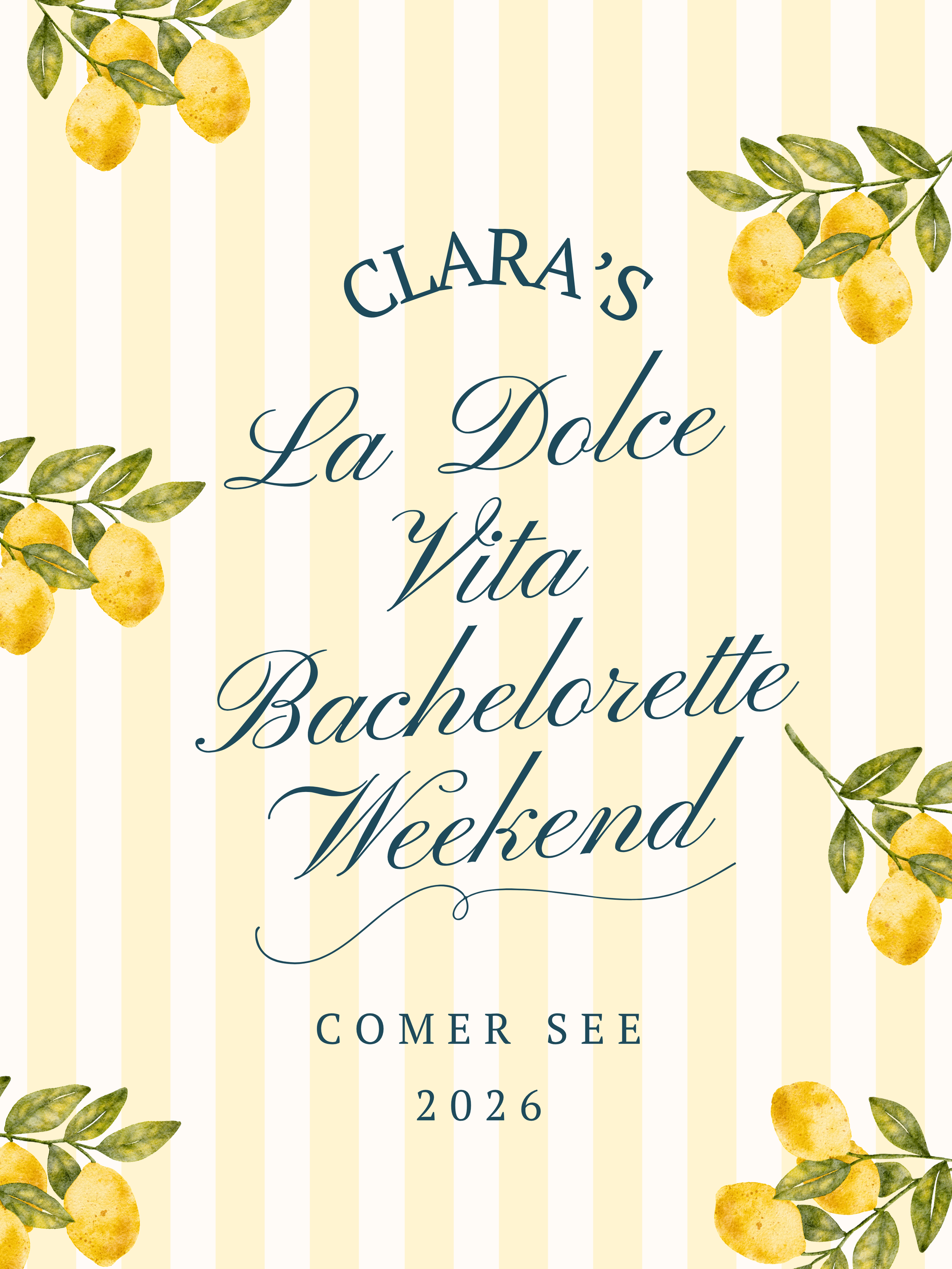 Bridal Welcome Banner I Dolce Vita Motto