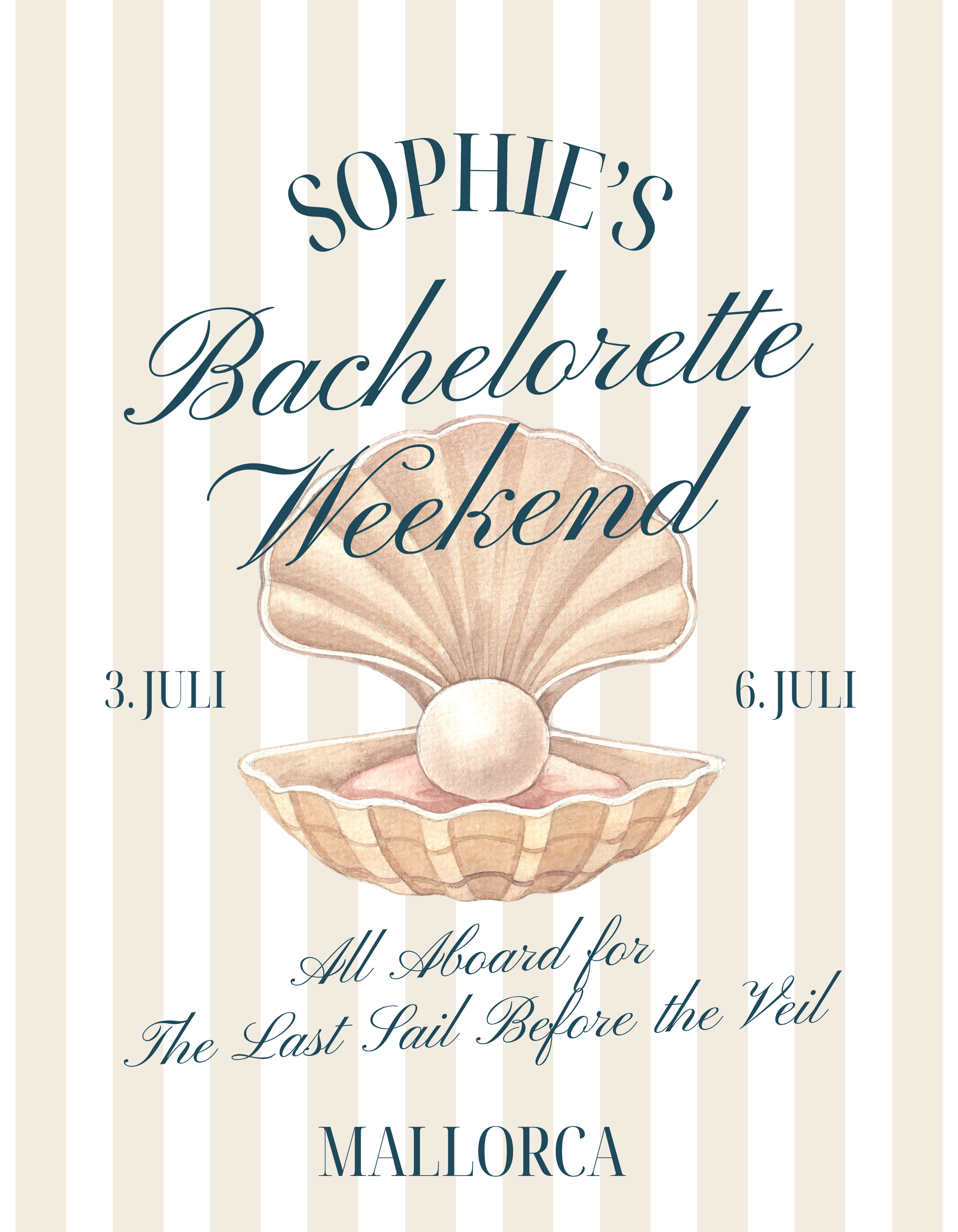 Bridal Welcome Banner I Seashells & Weddingbells Motto