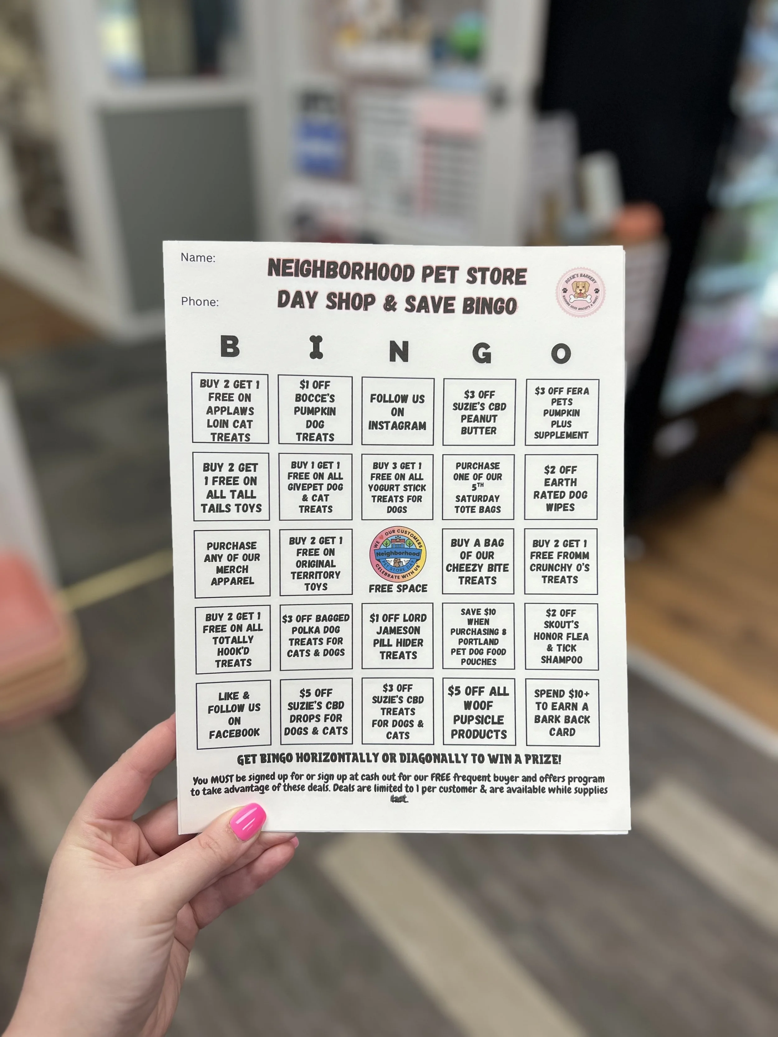 Neighborhood Pet Store Day Shop & Save Bingo!