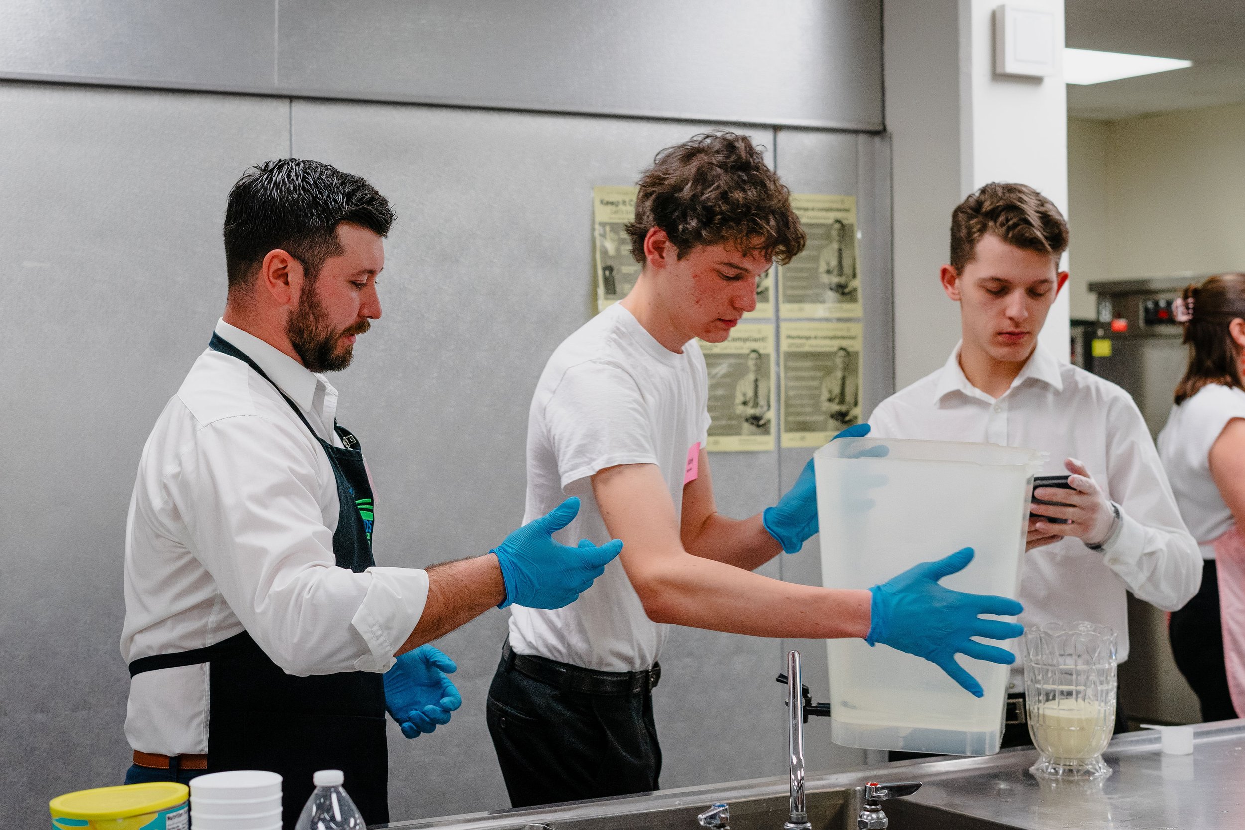 teenagers helping in the kitchen