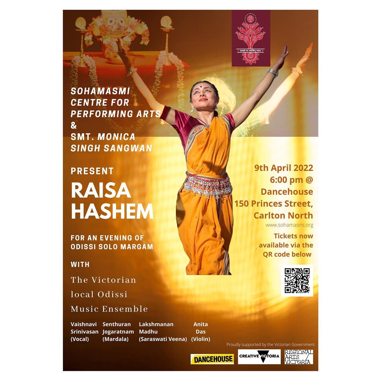 On this auspicious day of Mahashivratri, Sohamasmi Australia is proud to announce our first show of the year - a solo Odissi performance by one of our senior disciples, Raisa Hashem. 

In the works are also our efforts to produce an all-Australian Od