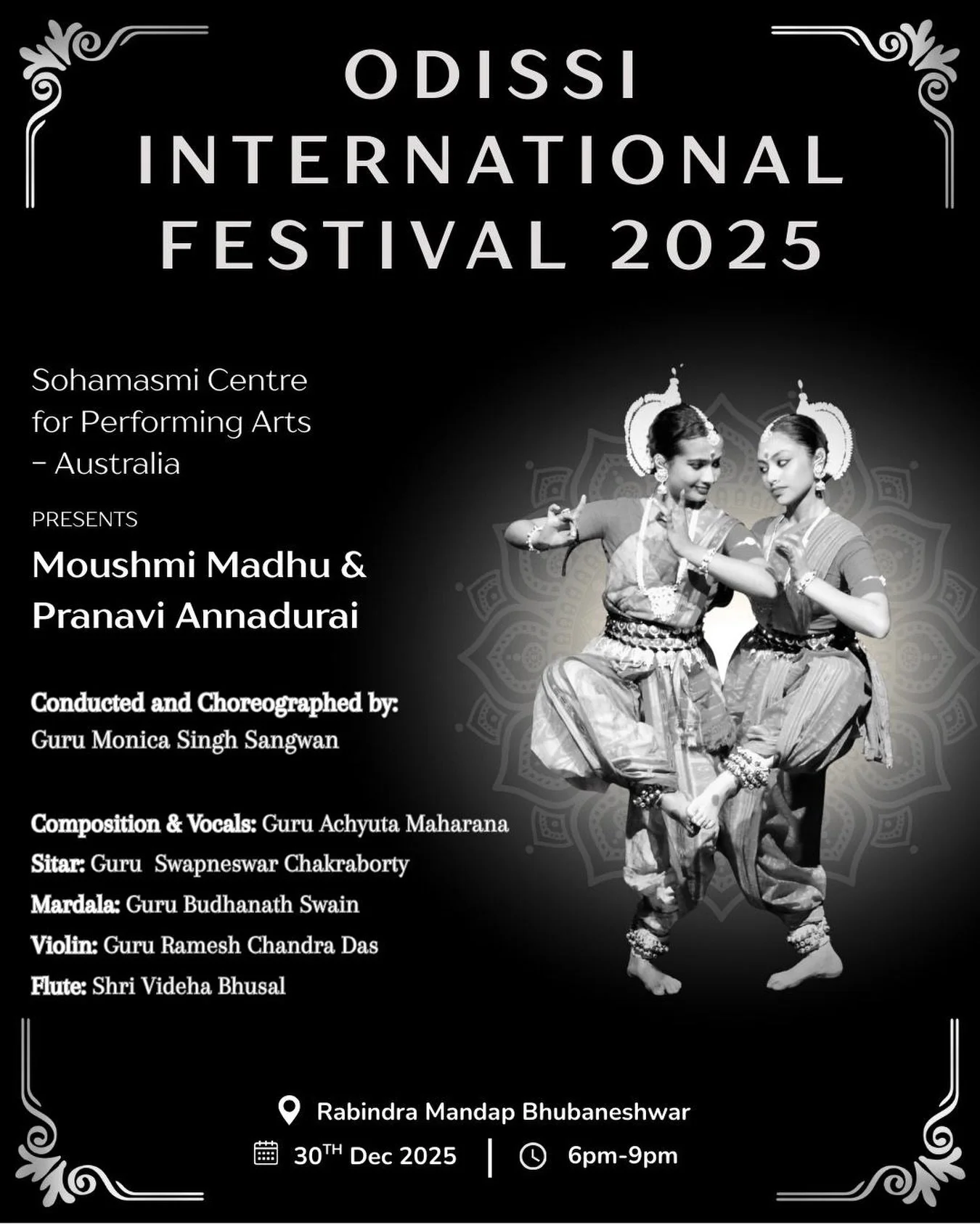 Sohamasmi is delighted to present our senior dancers, Moushmi Madhu and Pranavi Annadurai (@pranavi_anna), performing choreography by Smt. Monica Singh Sangwan (@monica_singh_sangwan), at the Odissi International Festival 2025. Join us in this offeri