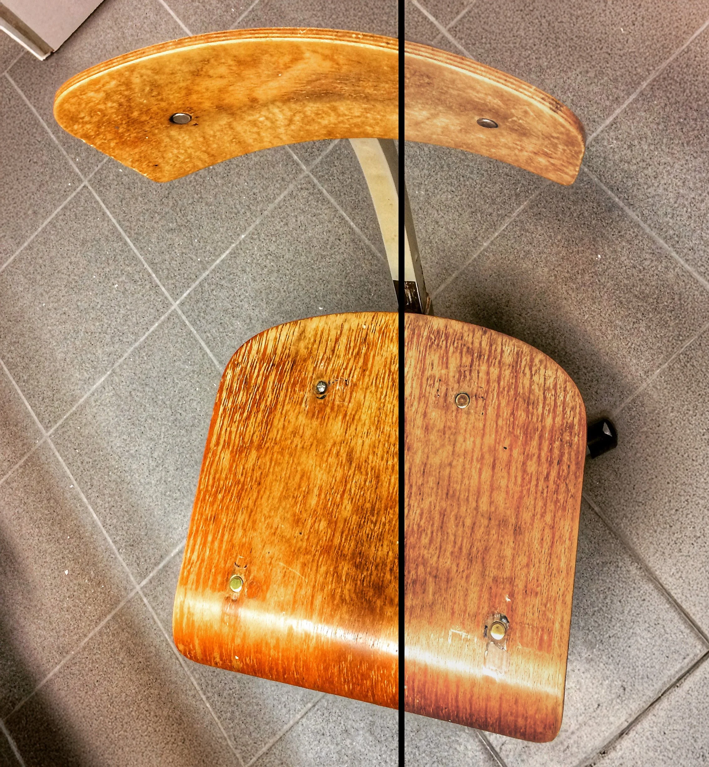 Left Side: Restored and Shiny | Right Side: Dull and Worn