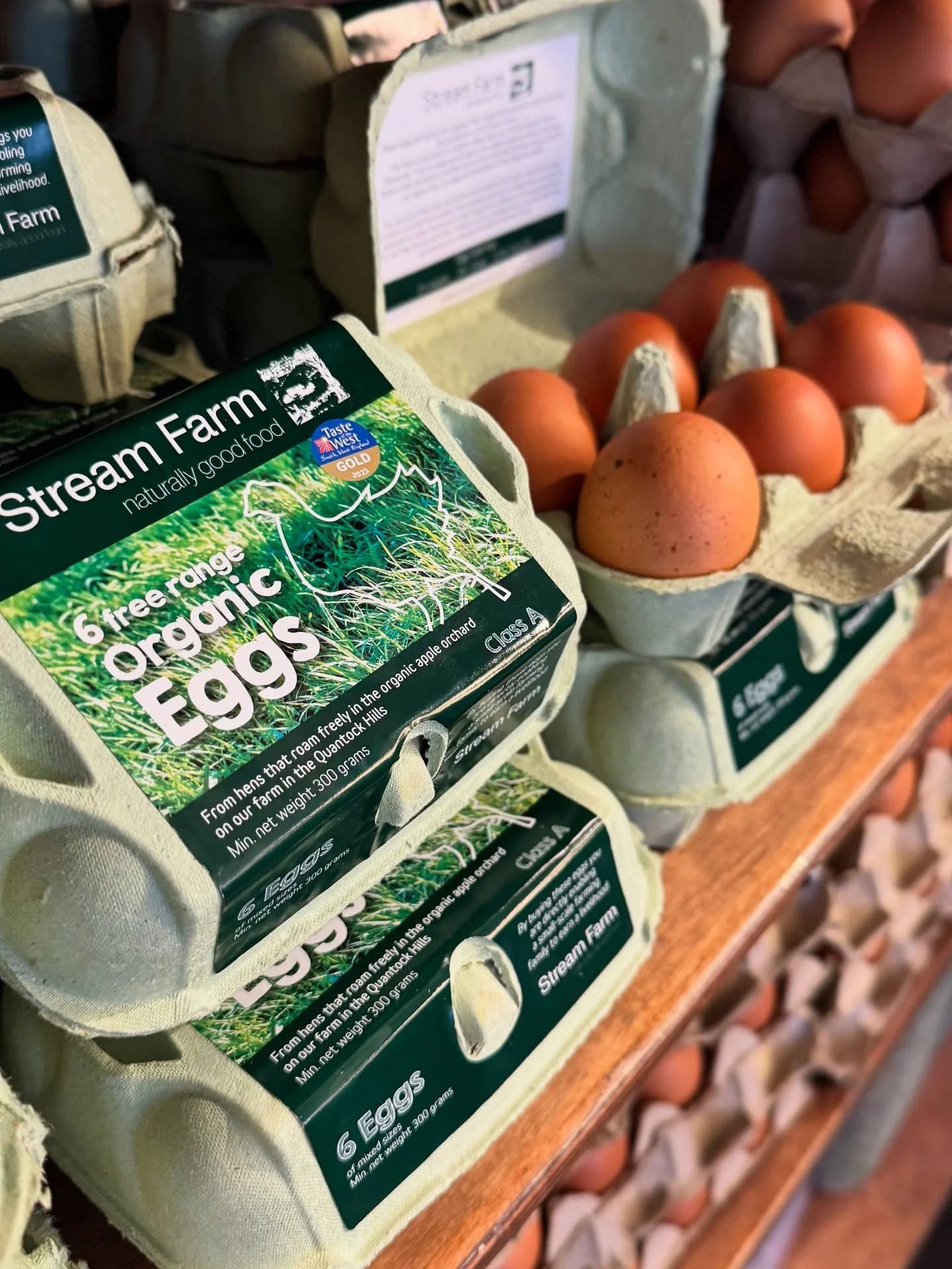 We are delighted to have taken our first delivery of exceptional Organic eggs from Will and his happy flock of hens at Stream Farm in Devon.

Will&rsquo;s approach is everything we look for in a producer. His hens are truly free to roam across a beau