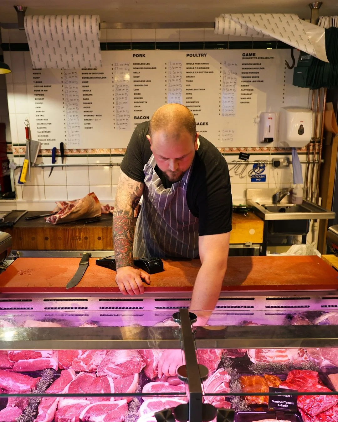 Our proud in-house butchers, Luke and Jack, have over 24 years of combined expertise. 

Both have previously worked at the @thenewtinsomerset and are classically trained, making sure the counter is stocked with cuts that are butchered with precision 