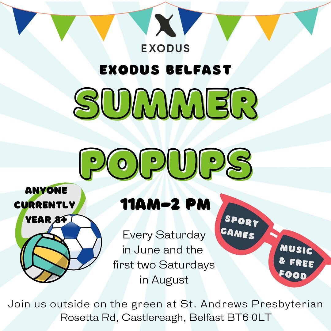 SUMMER POPUPS 

Get ready for an amazing SUMMER!🍉☀️🎉

Every Saturday in JUNE and the first two Saturdays in AUGUST there will be SPORT, FREE FOOD &amp; FUN activities for anyone year 8+! You can register on arrival and receive a free gift! 

Every 