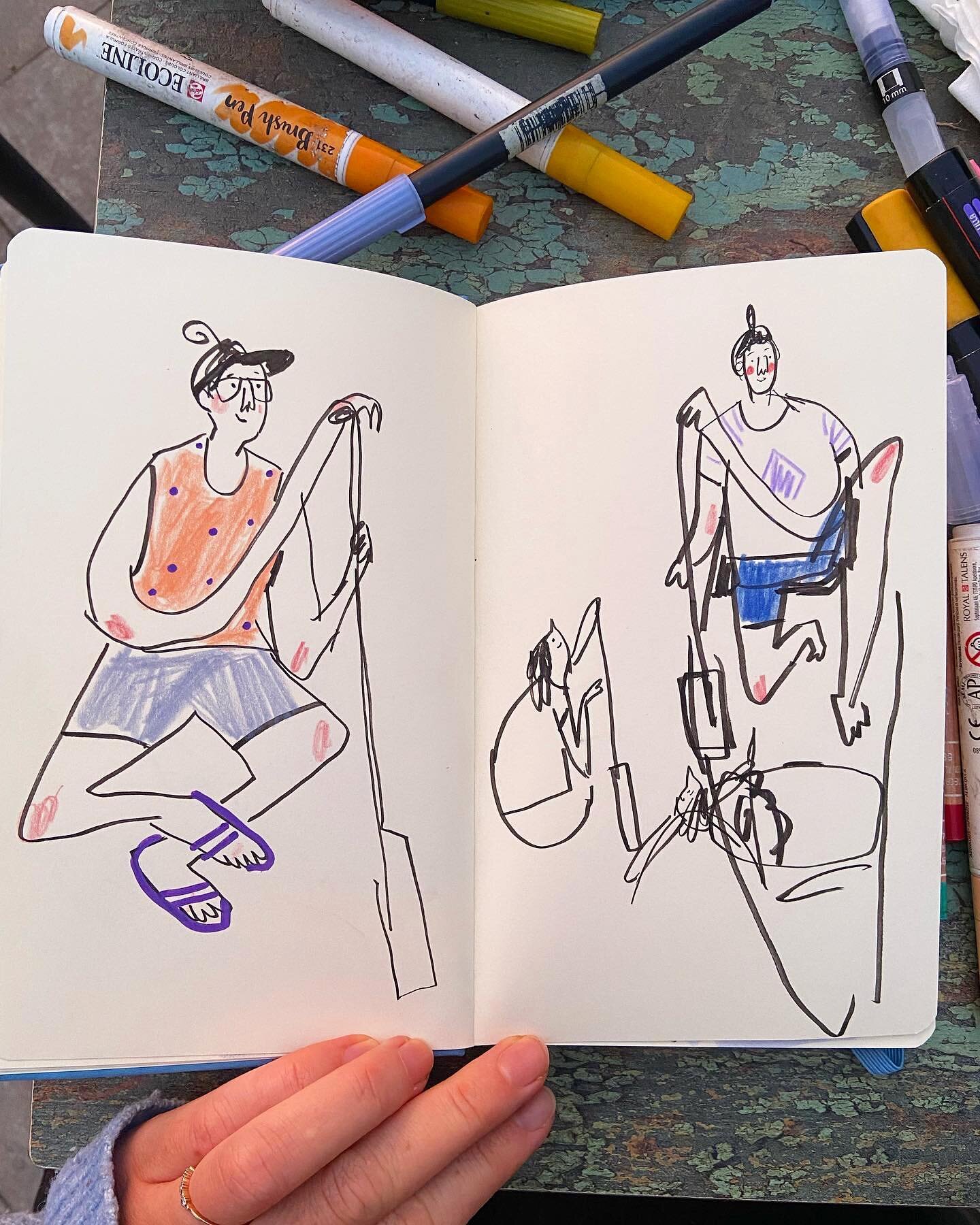 Sarah: doing new things and then drawing them 🎉 I don&rsquo;t think I would have come up with these canoeing positions if I didn&rsquo;t sit in them first. This is often how drawing works for me. If I have to draw someone in a specific position and 