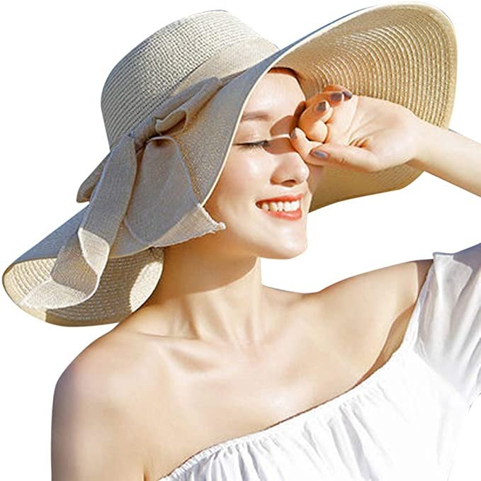 Women's Big Brim Bowknot Straw Hat