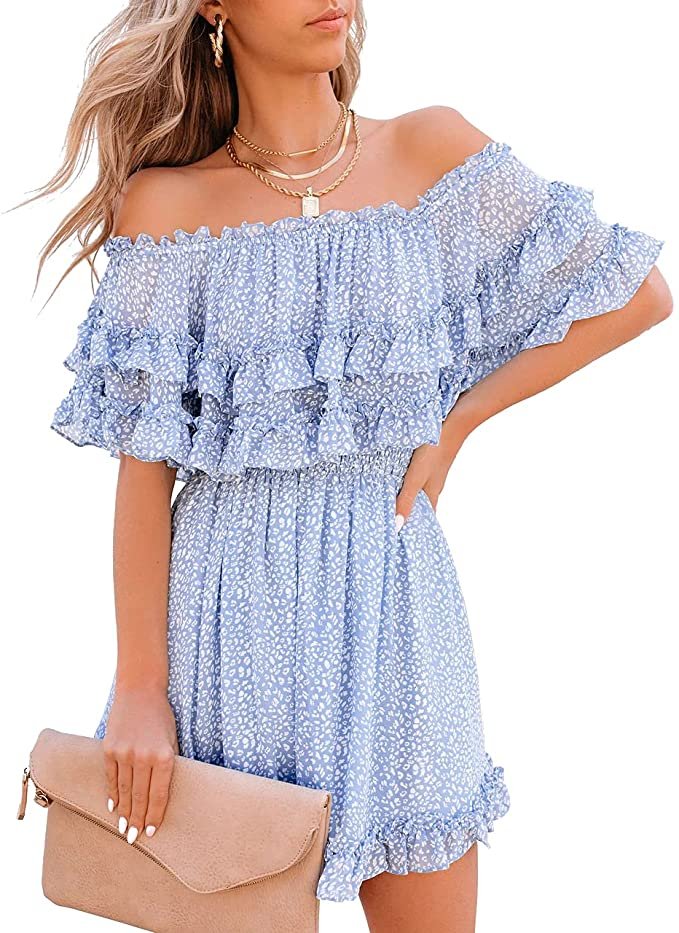 Fazortev Flowy Off Shoulder Dress